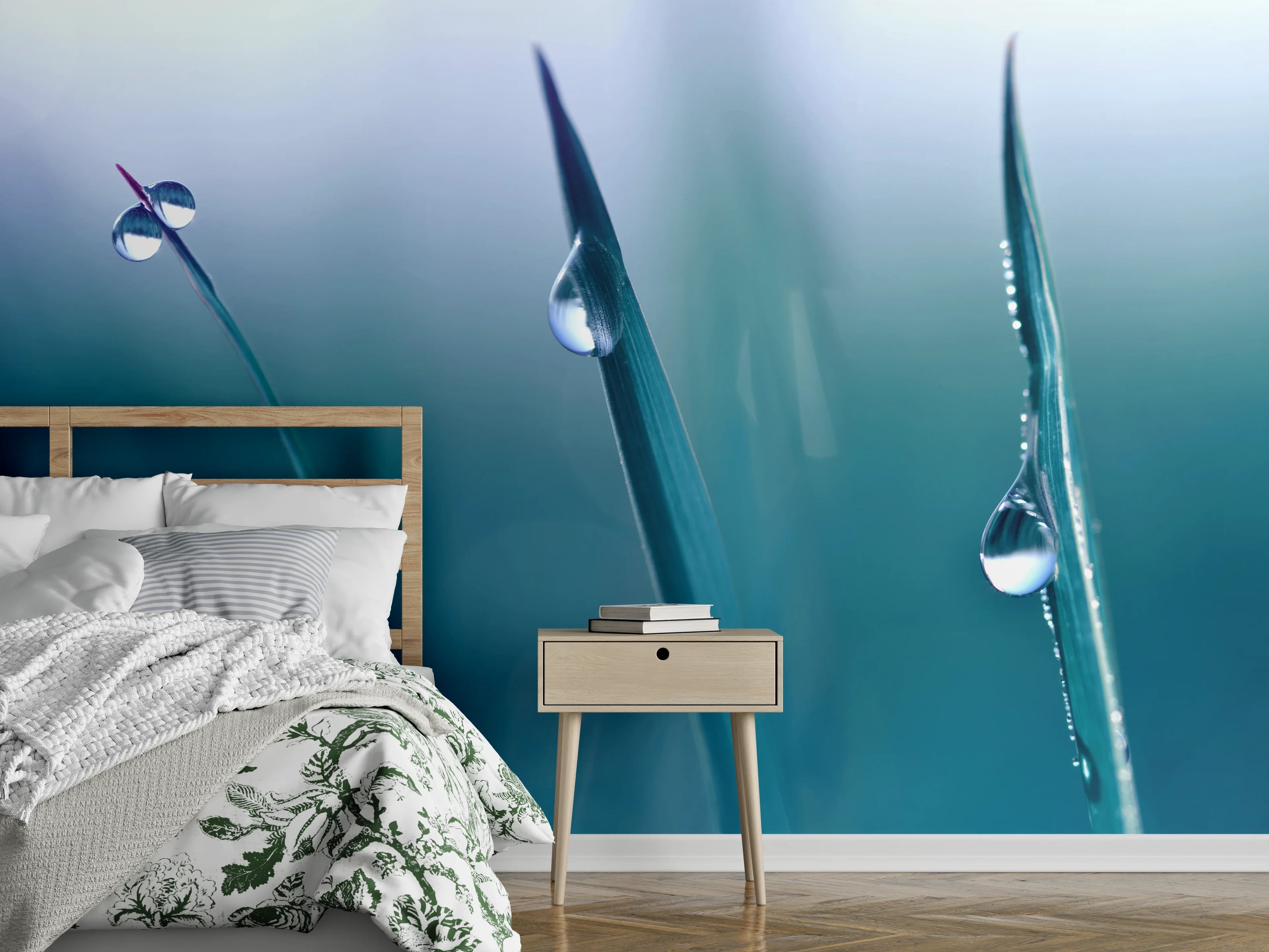 Wandverkleidung Schlafzimmer - Transparente Tautropfen