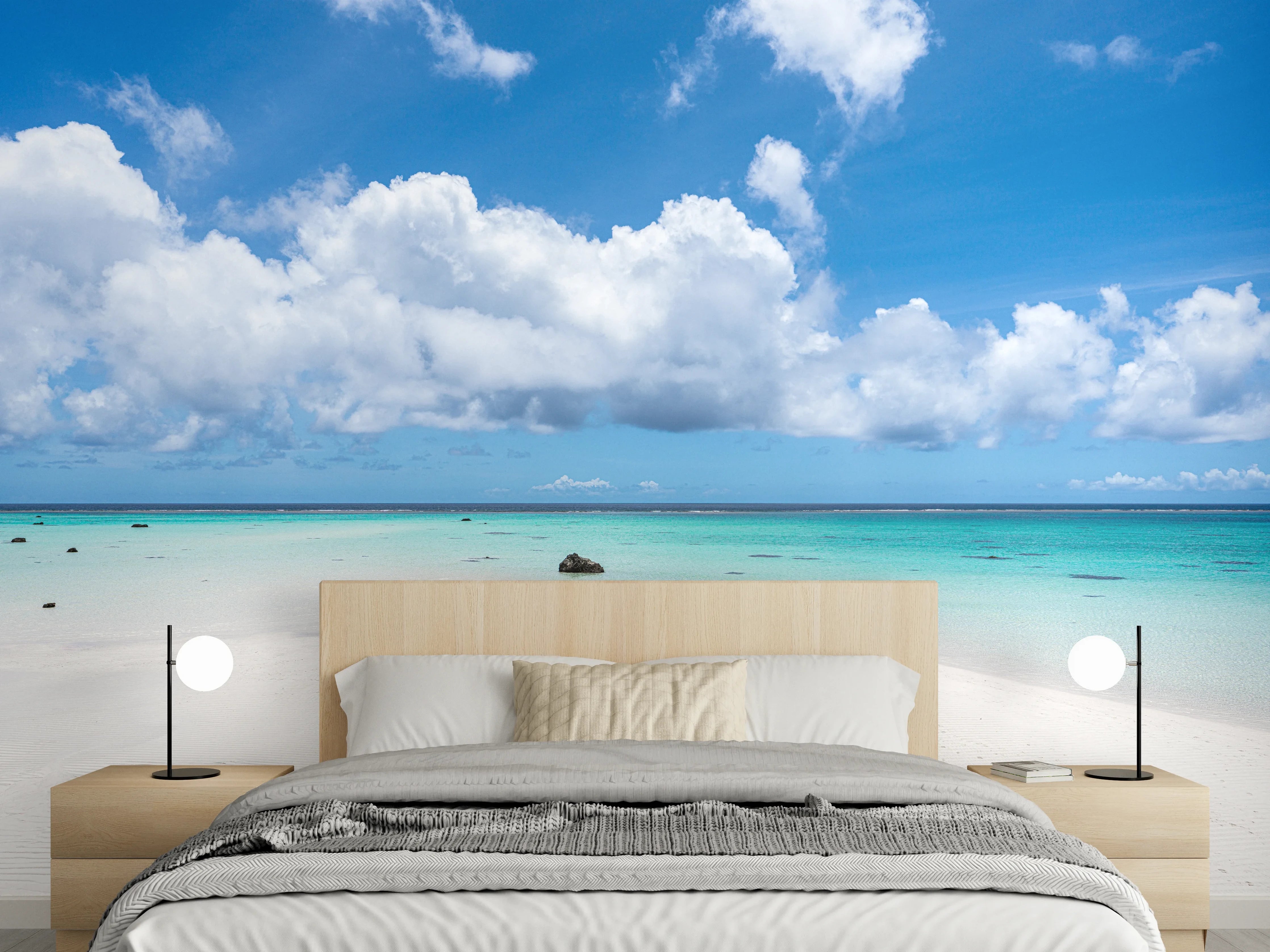 Wandverkleidung Schlafzimmer - Traumhafter Strand und türkisblaues Meer