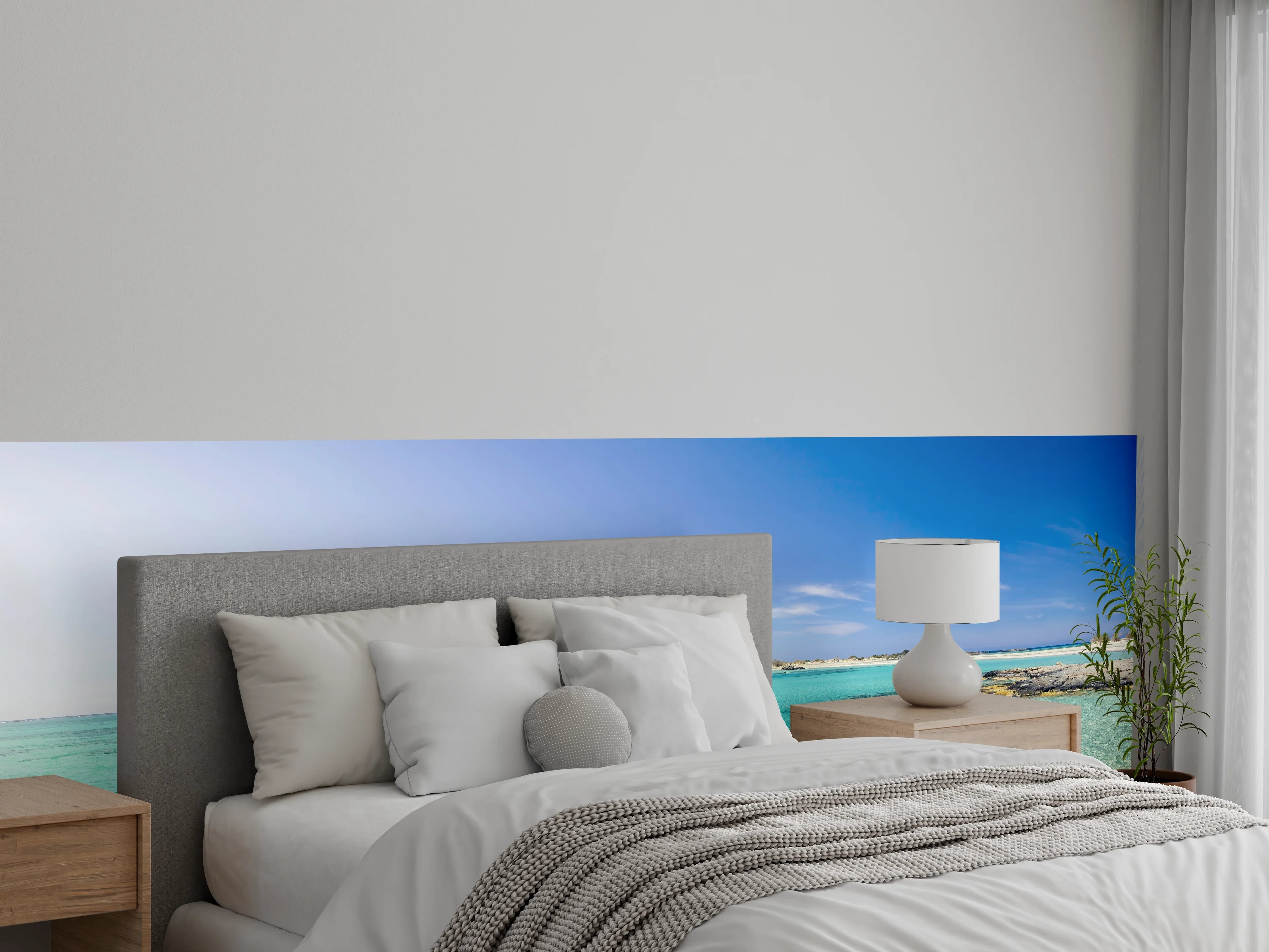 Wandverkleidung Schlafzimmer - Traumstrand Panorama – Türkise Lagune
