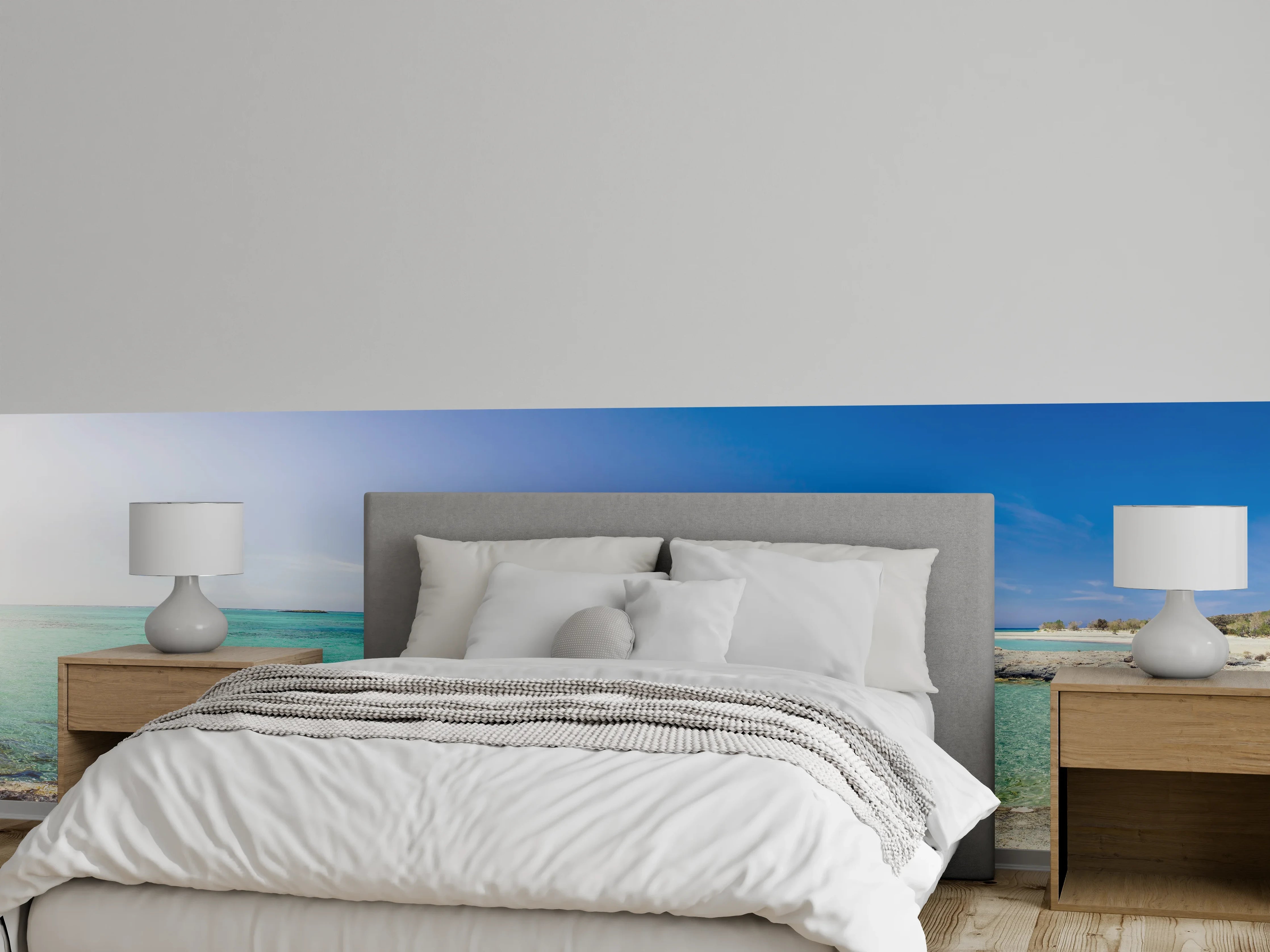 Wandverkleidung Schlafzimmer - Traumstrand Panorama – Türkise Lagune