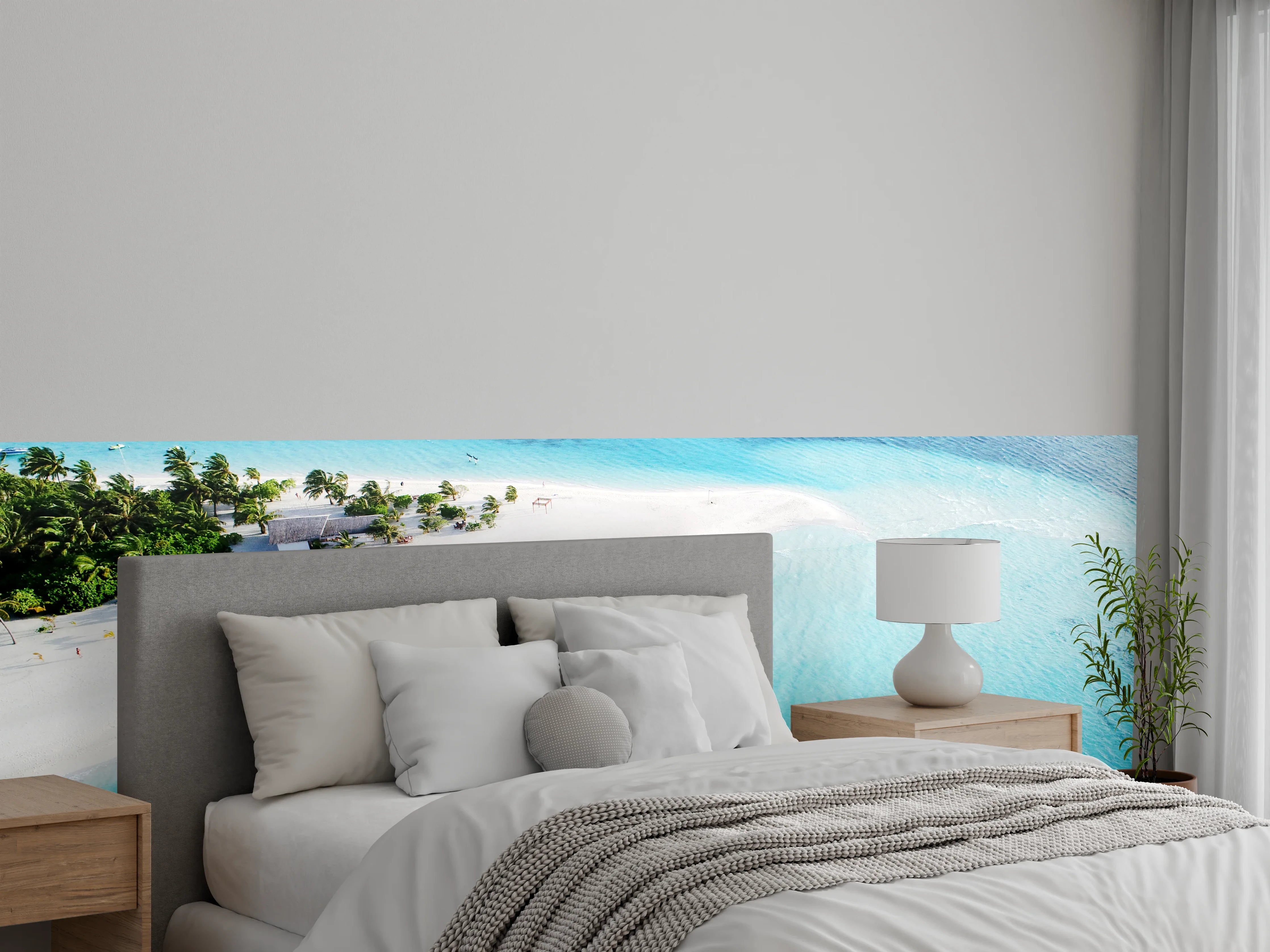 Wandverkleidung Schlafzimmer - Traumstrand – Türkisblaues Inselparadies