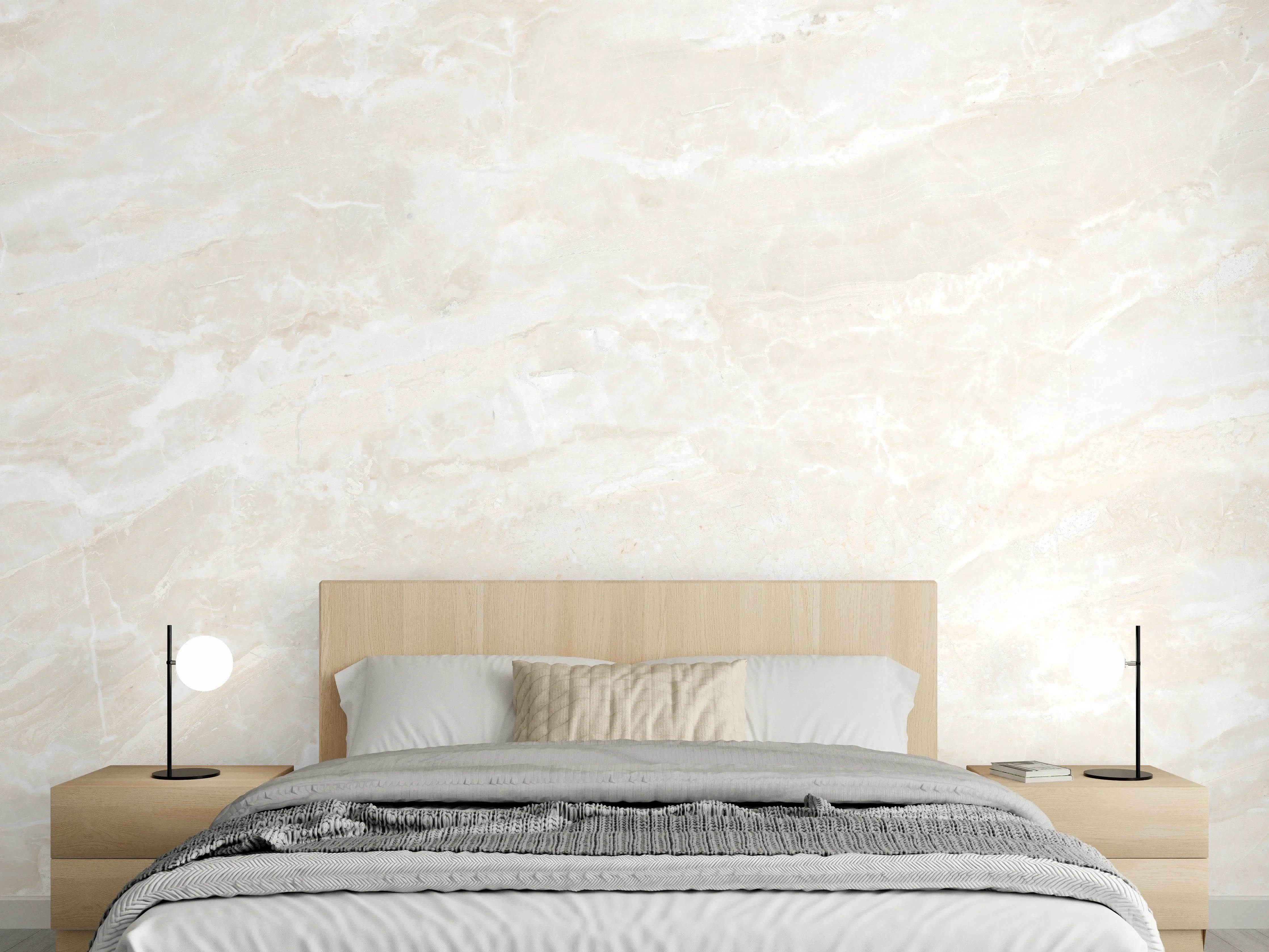 Wandverkleidung Schlafzimmer - Travertin italienischer Marmor