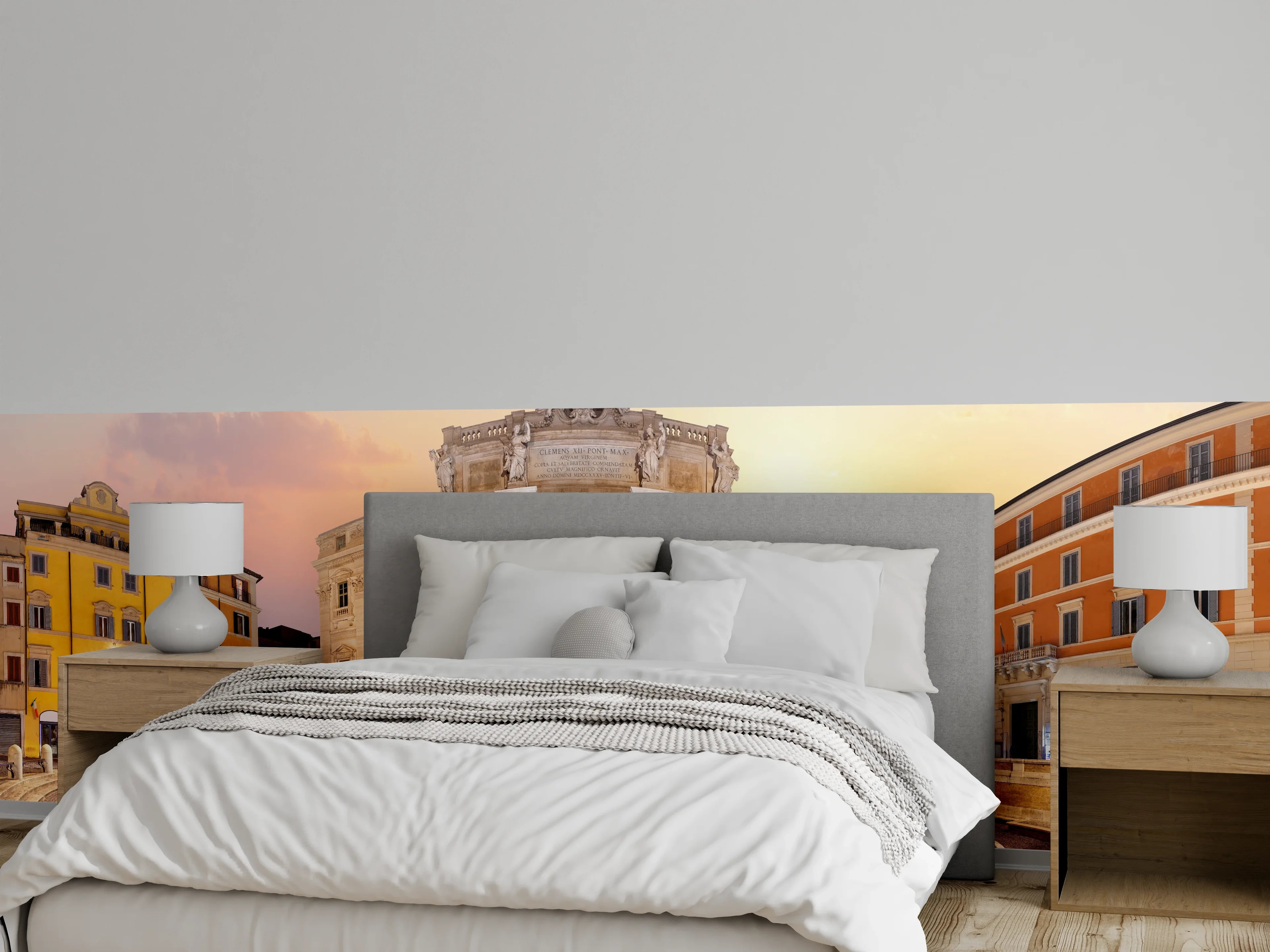 Wandverkleidung Schlafzimmer - Trevi-Brunnen bei Sonnenaufgang