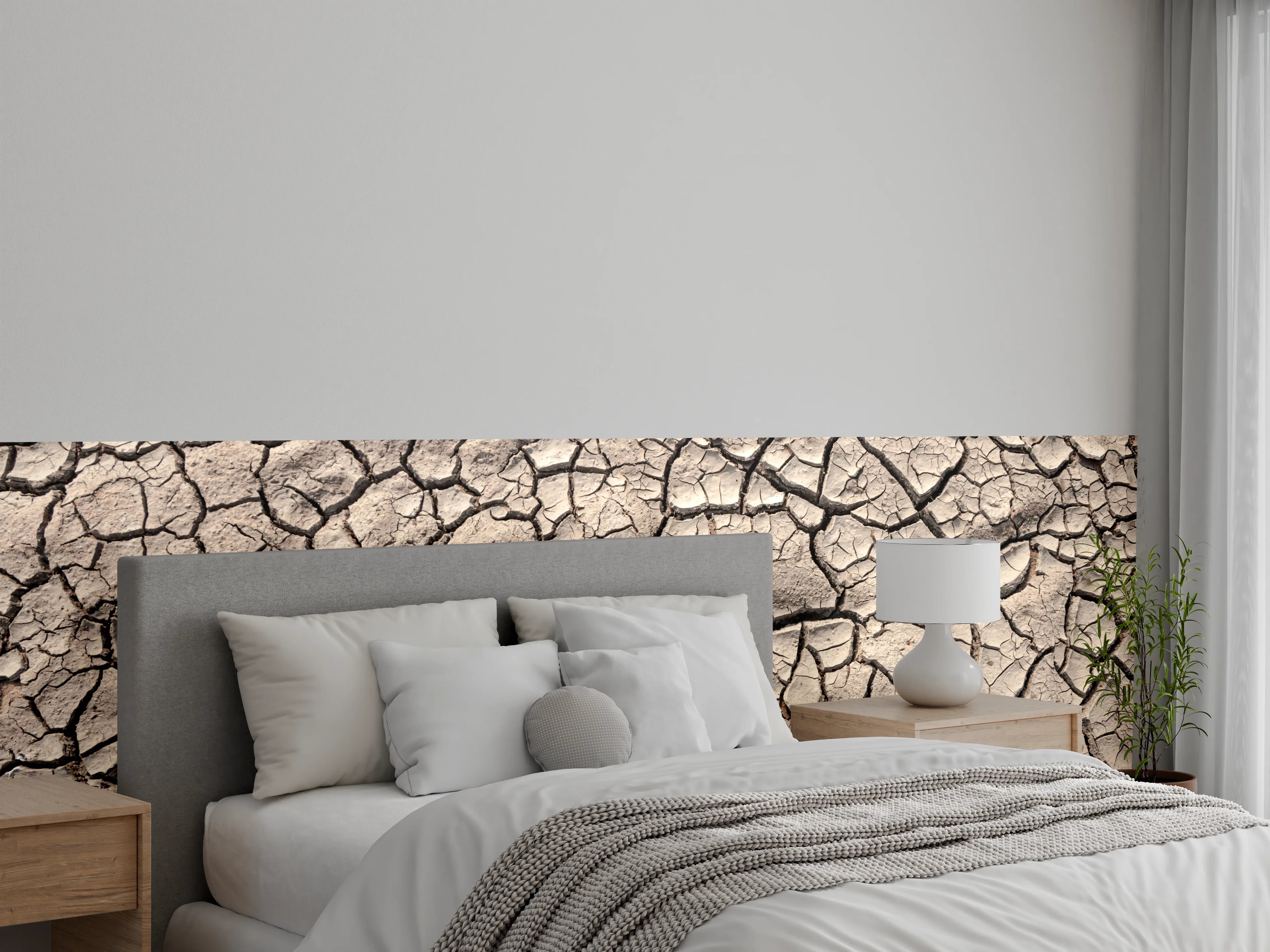 Wandverkleidung Schlafzimmer - Trockene Erde Struktur Beige Braun