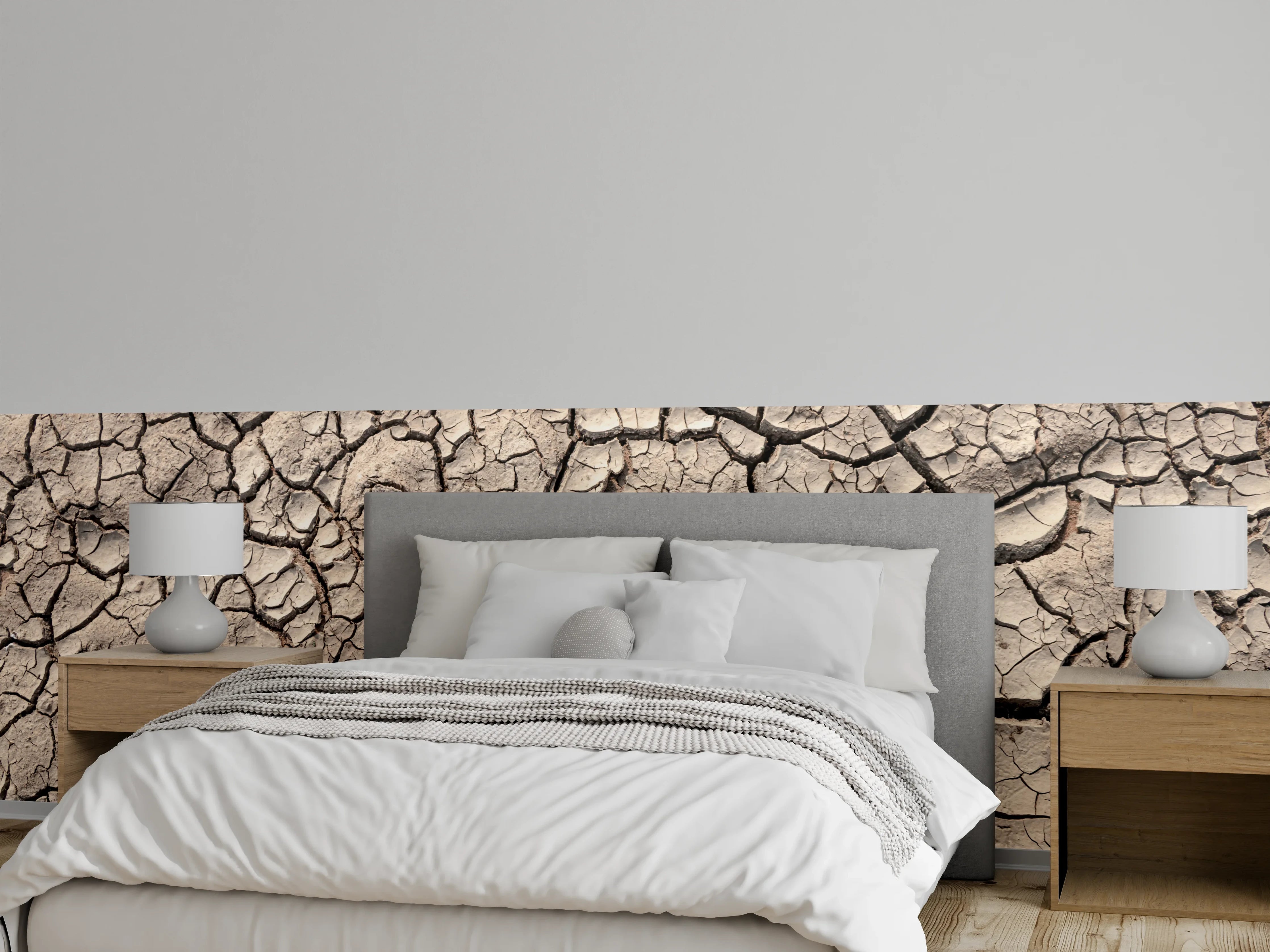 Wandverkleidung Schlafzimmer - Trockene Erde Struktur Beige Braun