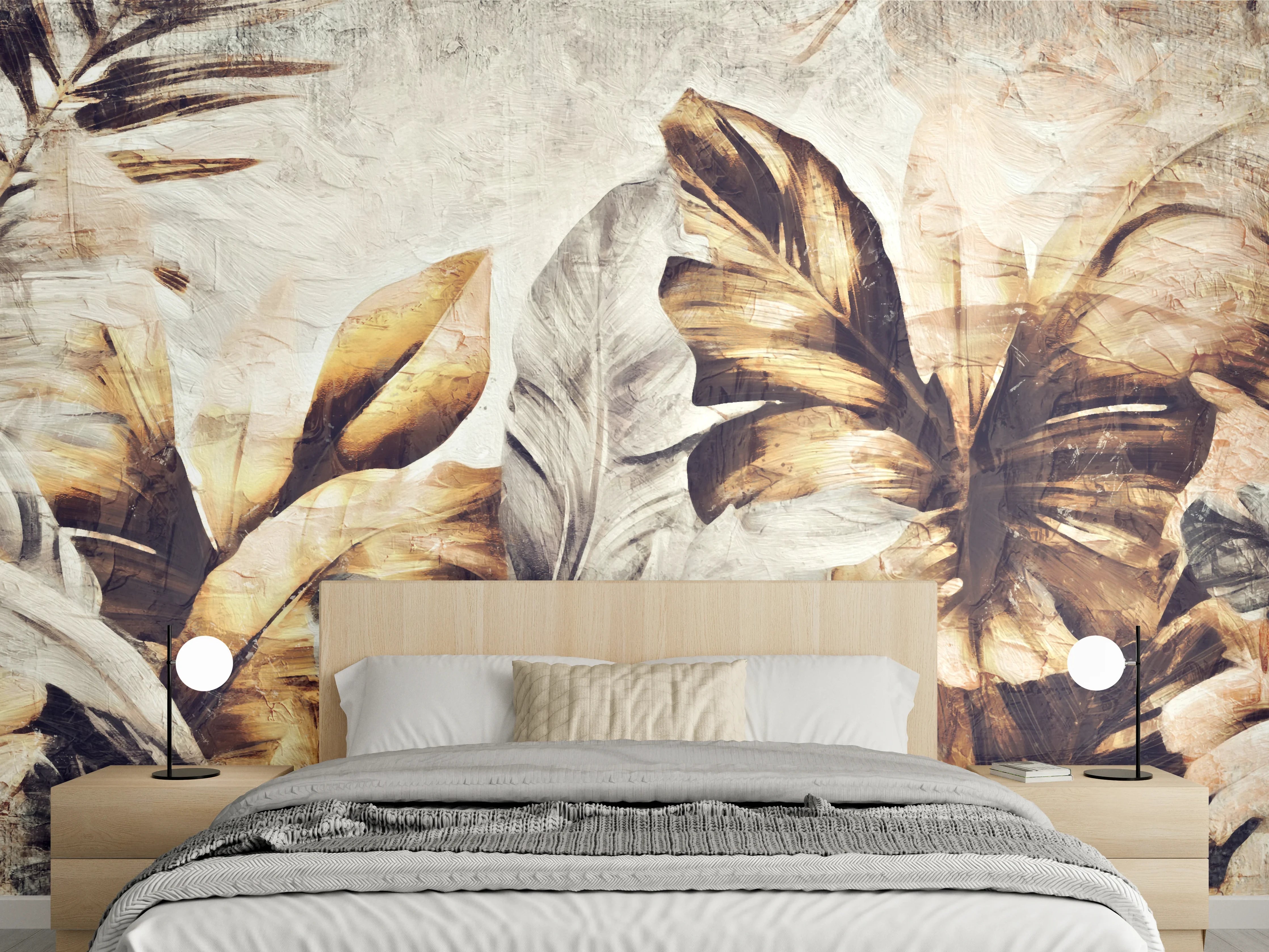 Wandverkleidung Schlafzimmer - Tropische Dschungelpanorama-Kunst