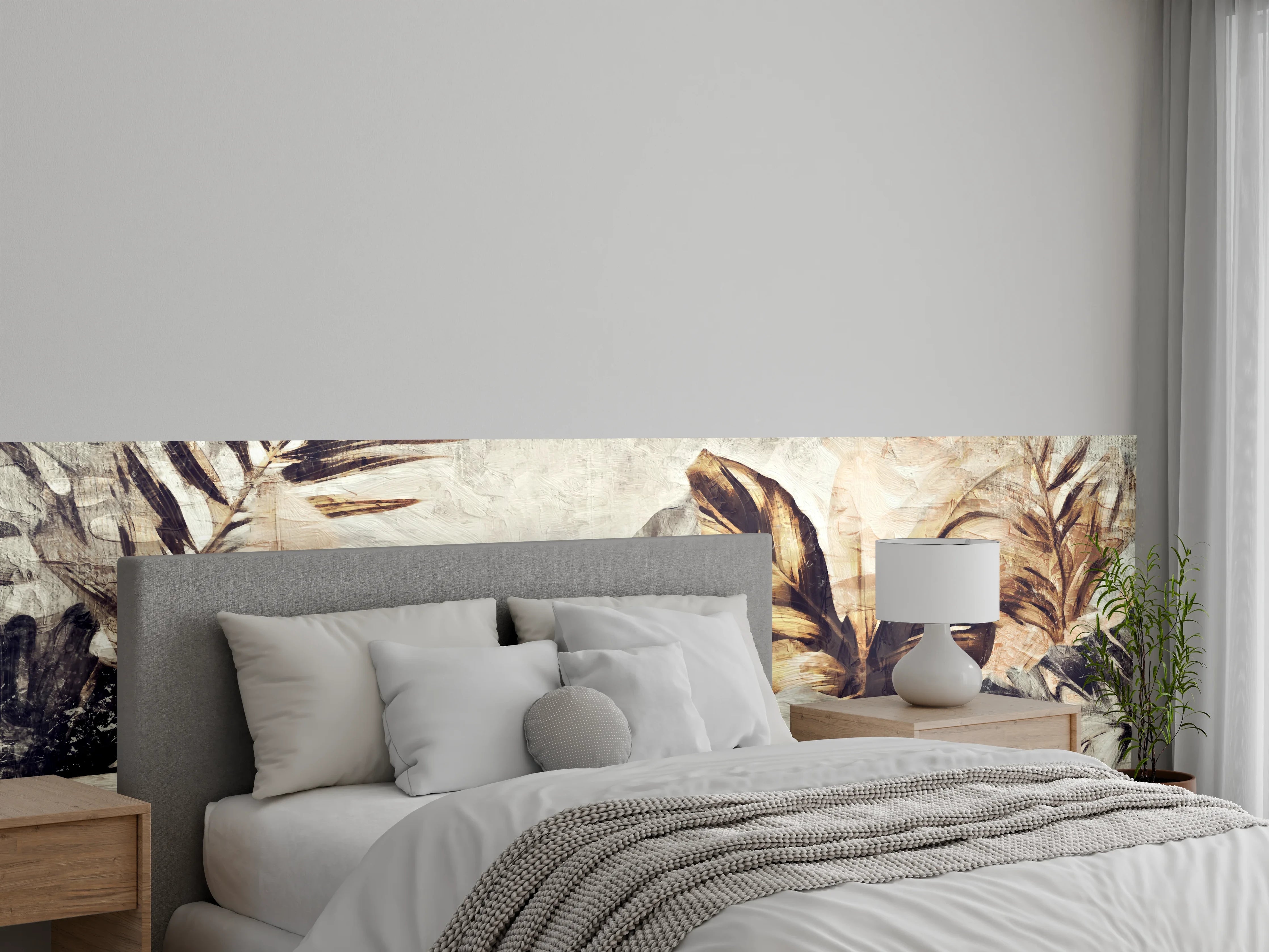 Wandverkleidung Schlafzimmer - Tropische Dschungelpanorama-Kunst
