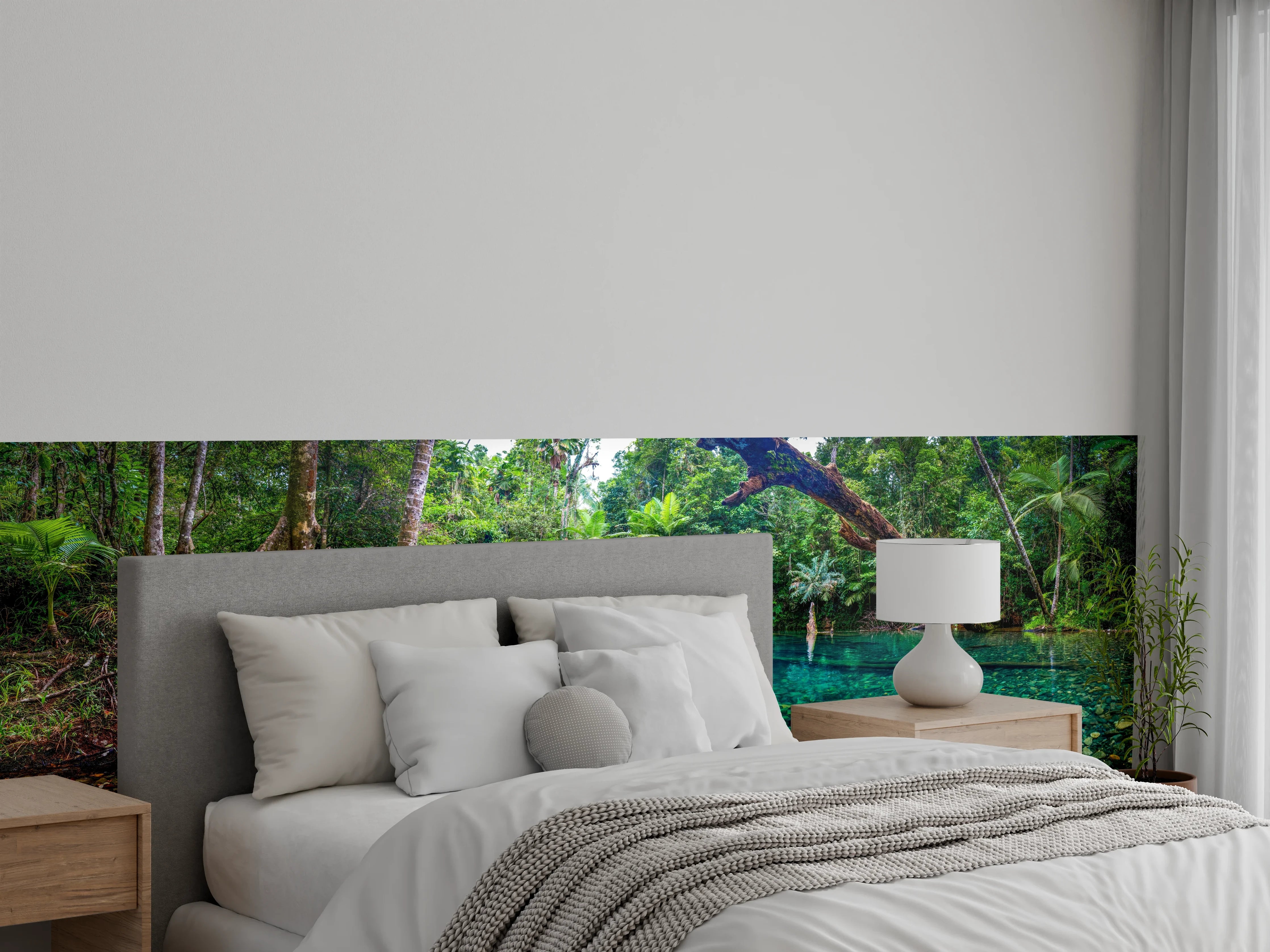 Wandverkleidung Schlafzimmer - Tropischer Bach mit klarem Wasser