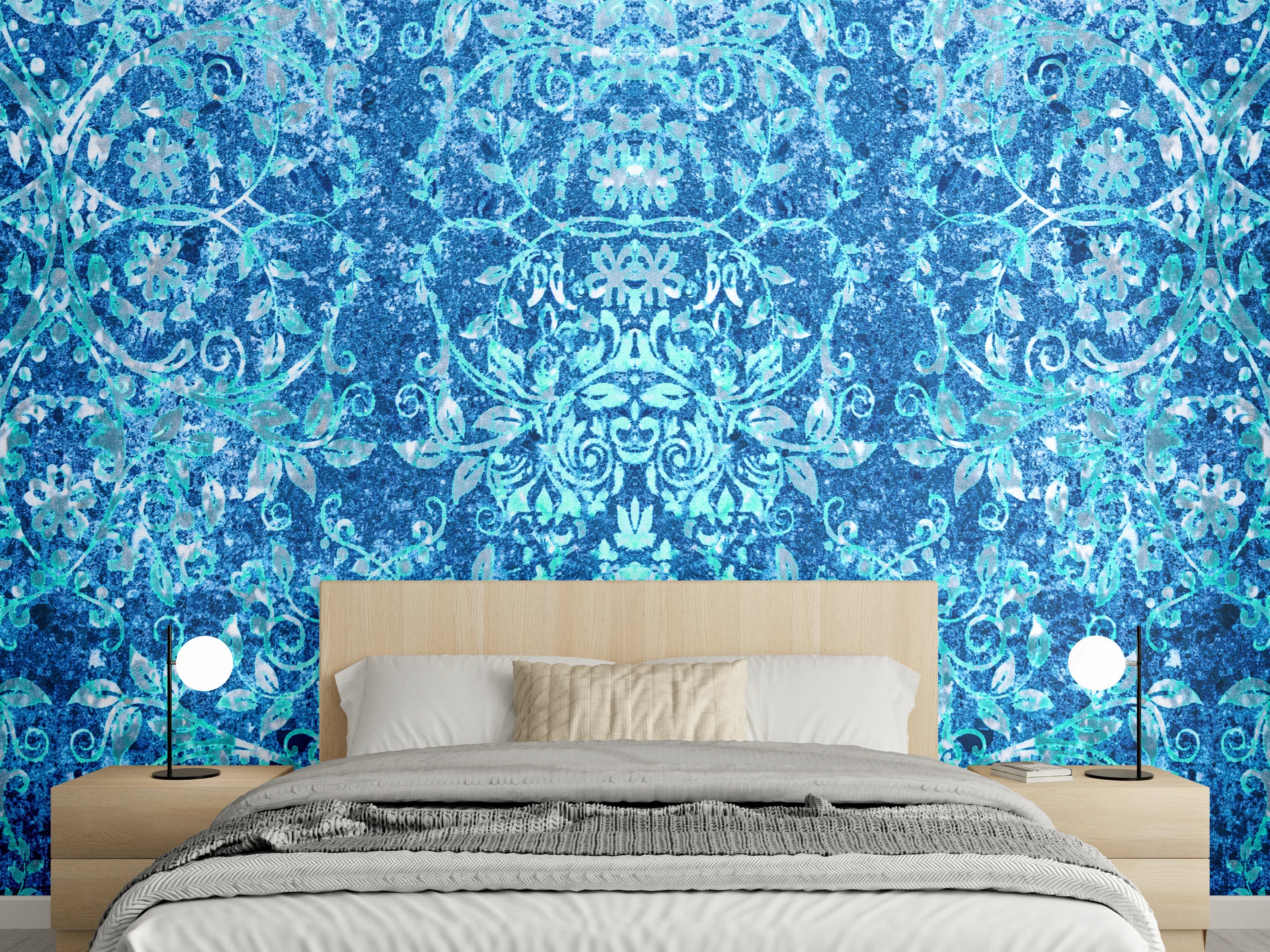 Wandverkleidung Schlafzimmer - Türkise Aquamarin Wand Textur