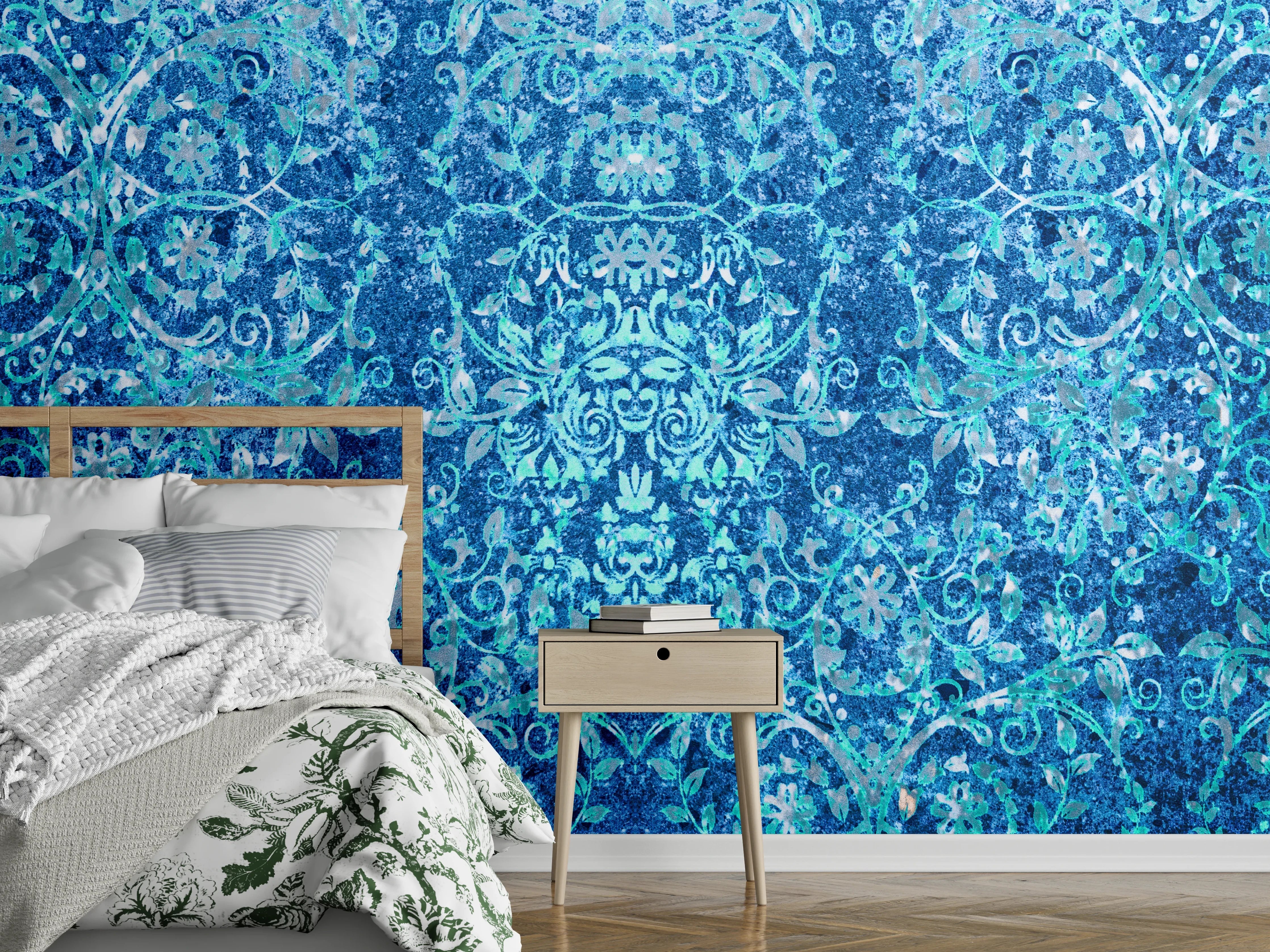 Wandverkleidung Schlafzimmer - Türkise Aquamarin Wand Textur