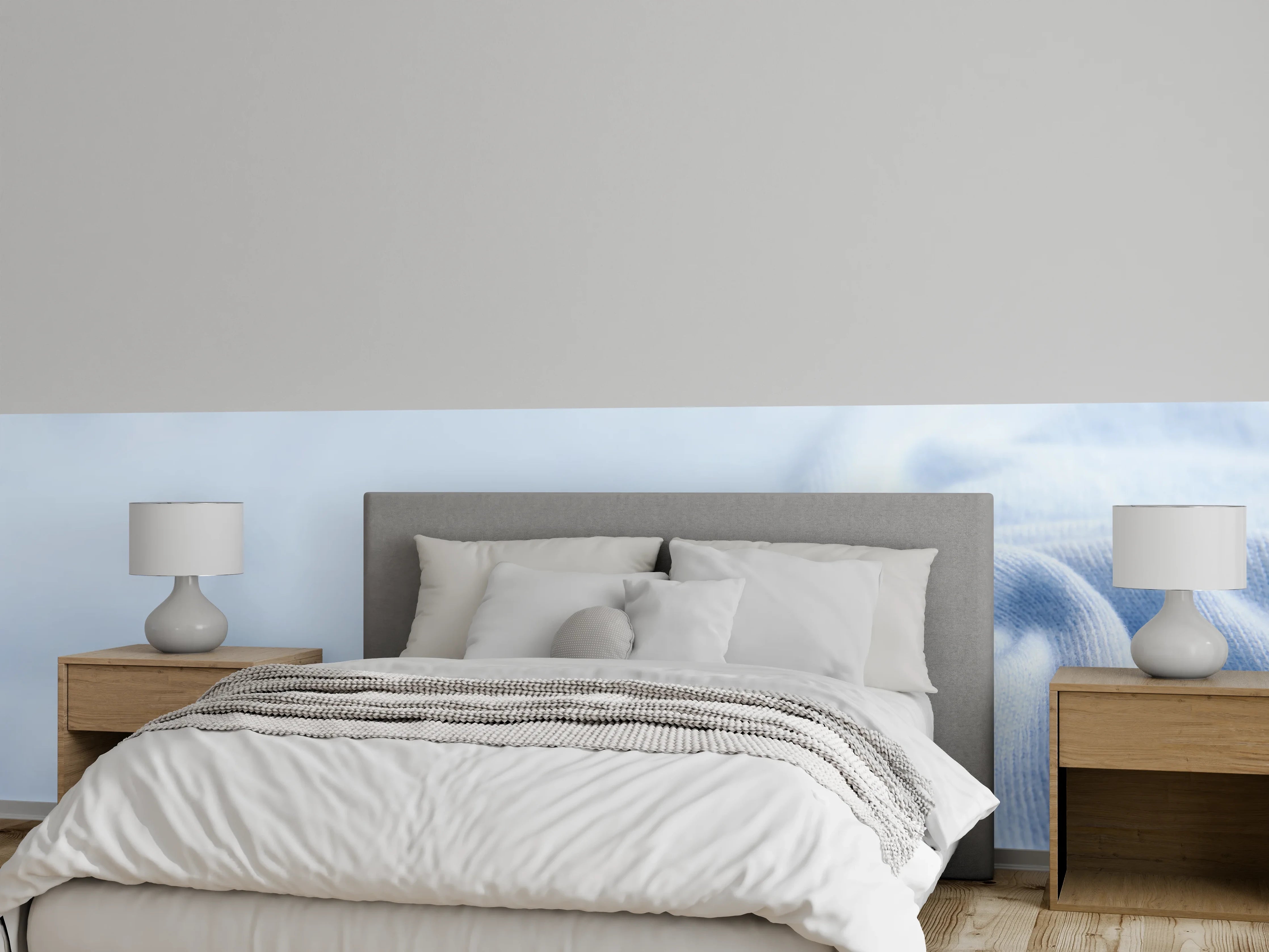 Wandverkleidung Schlafzimmer - Türkiser Kaschmirstoff