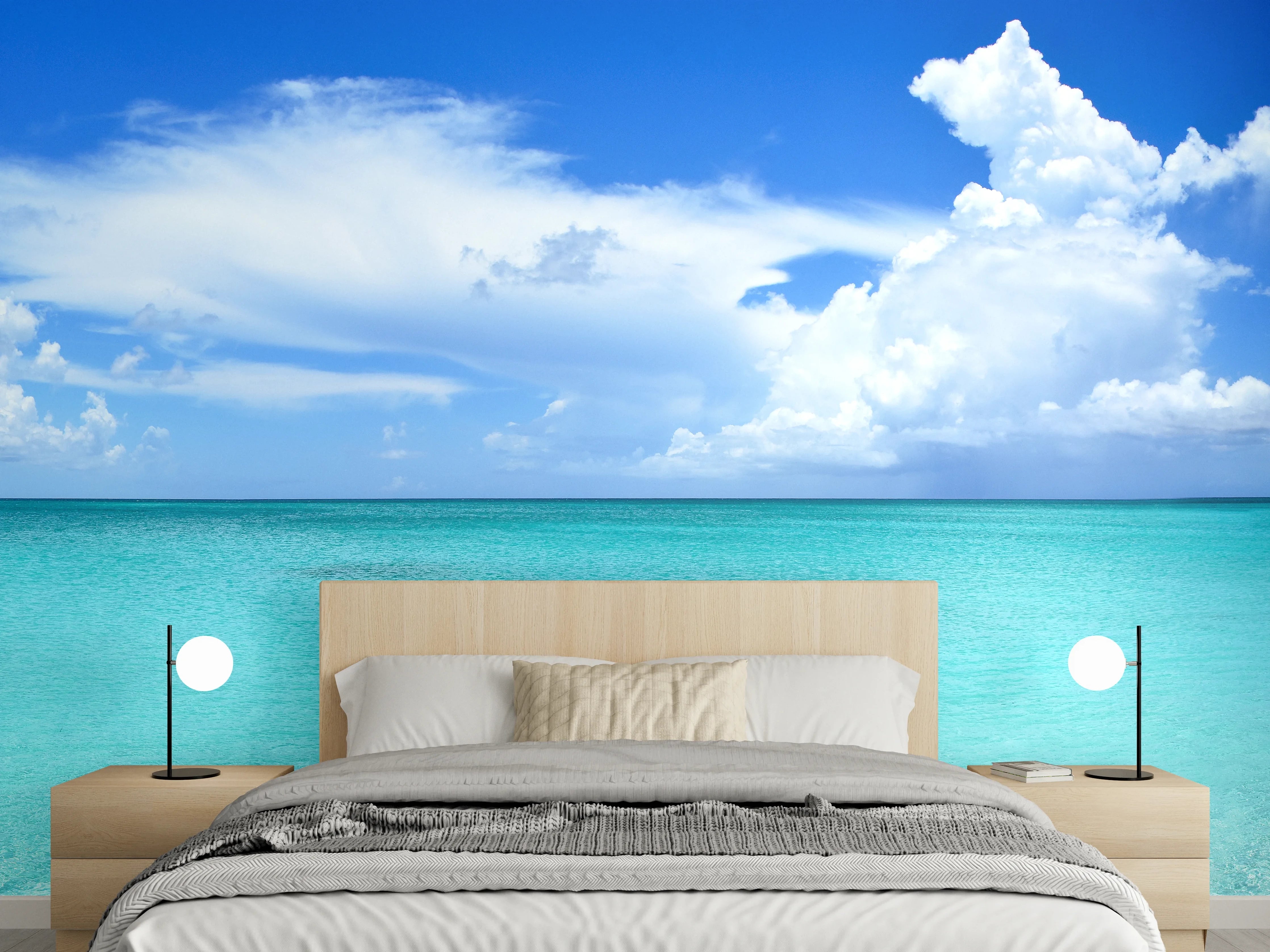 Wandverkleidung Schlafzimmer - Türkises Paradies am Meer