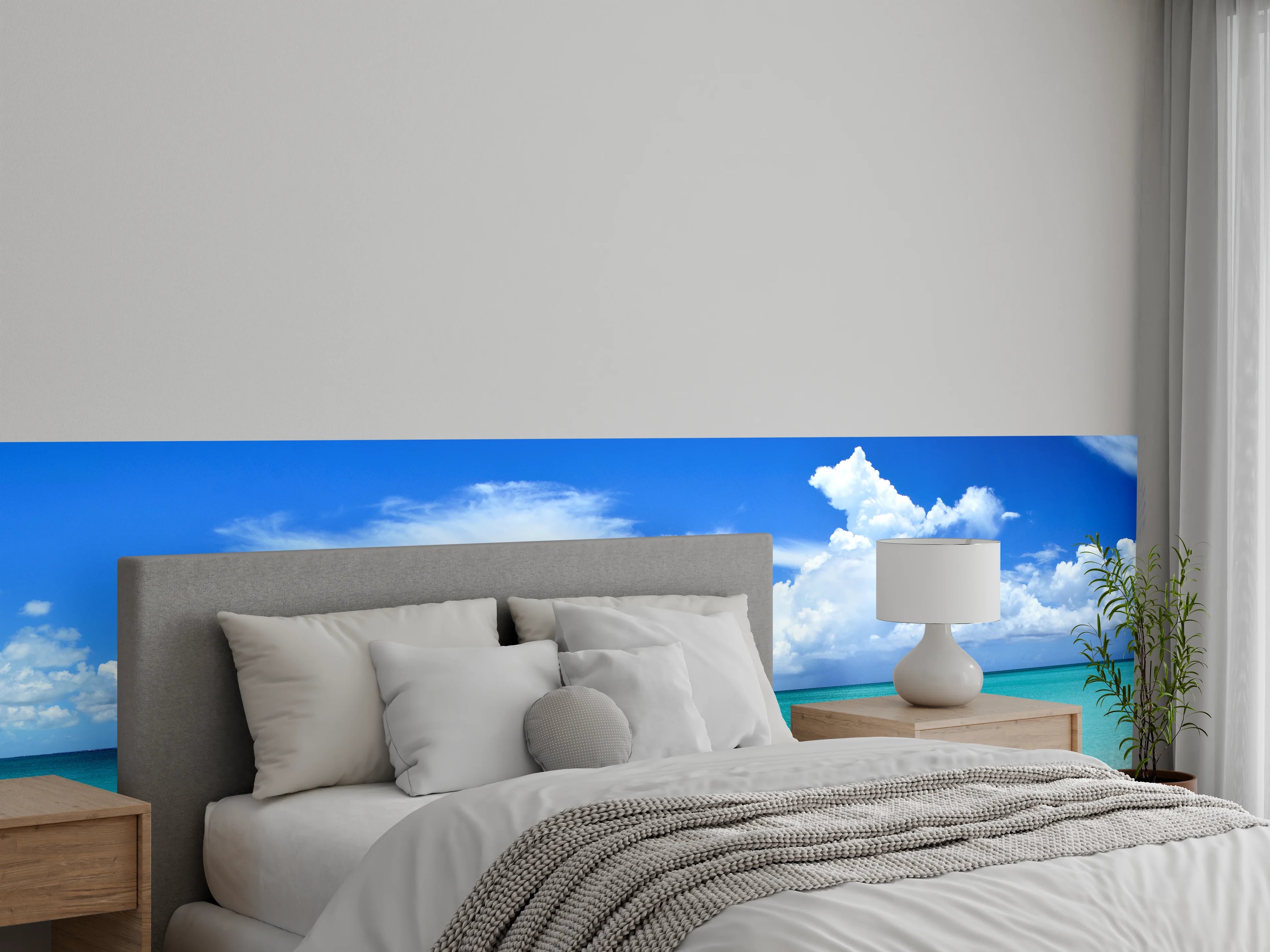 Wandverkleidung Schlafzimmer - Türkises Paradies am Meer