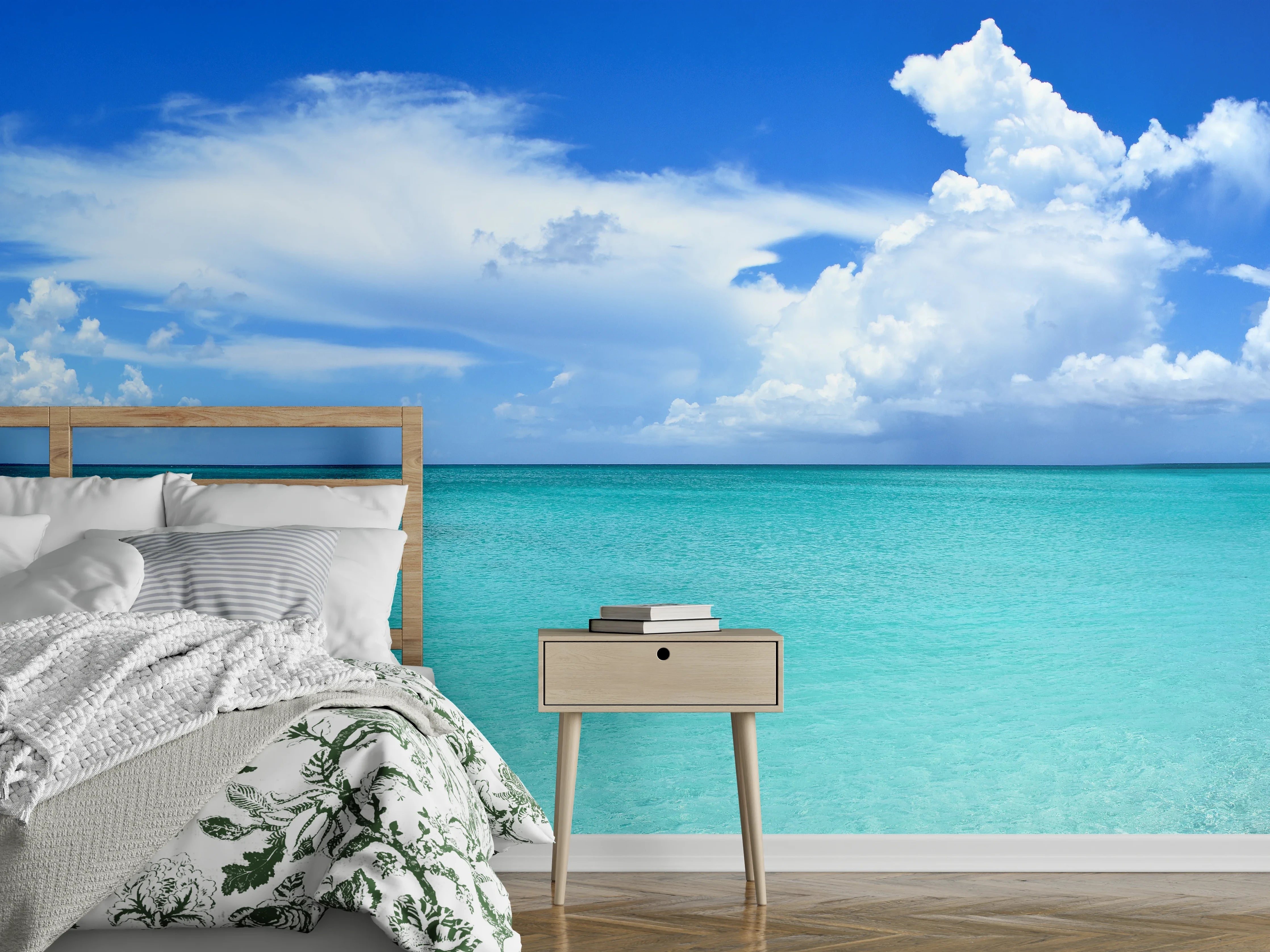 Wandverkleidung Schlafzimmer - Türkises Paradies am Meer