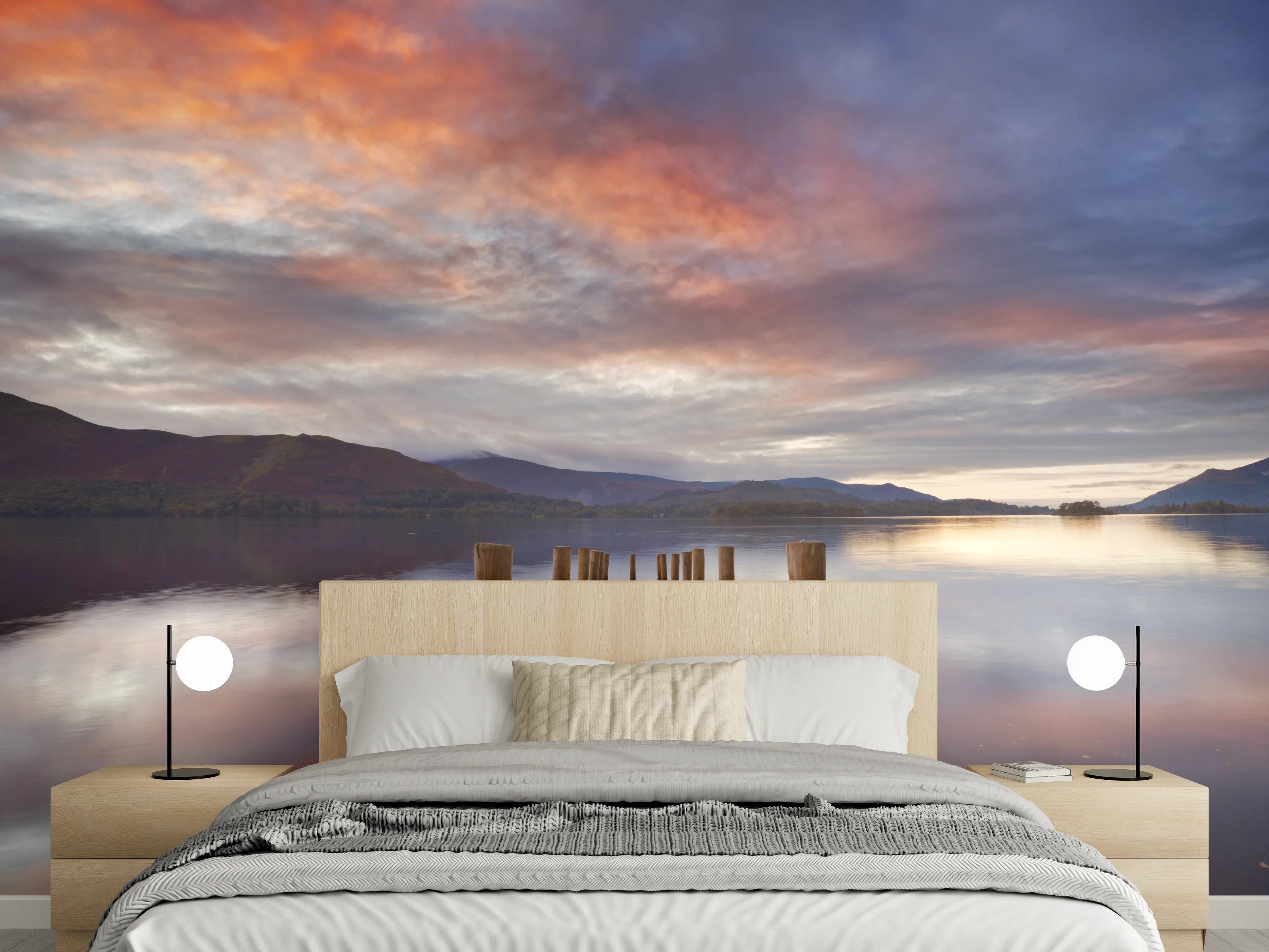 Wandverkleidung Schlafzimmer - Überschwemmter Steg in Derwent Water
