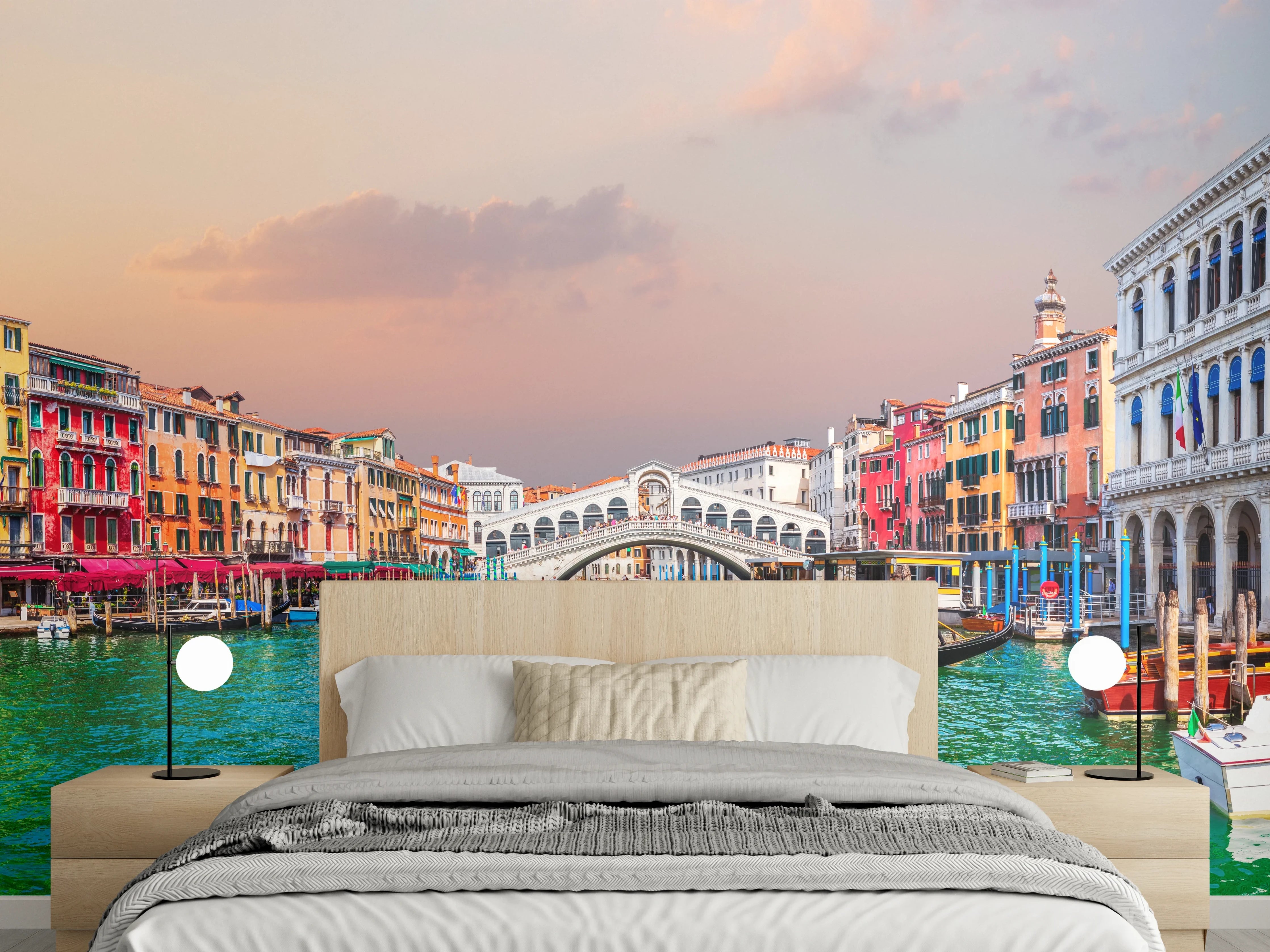 Wandverkleidung Schlafzimmer - Venedig Kanal bei Sonnenuntergang