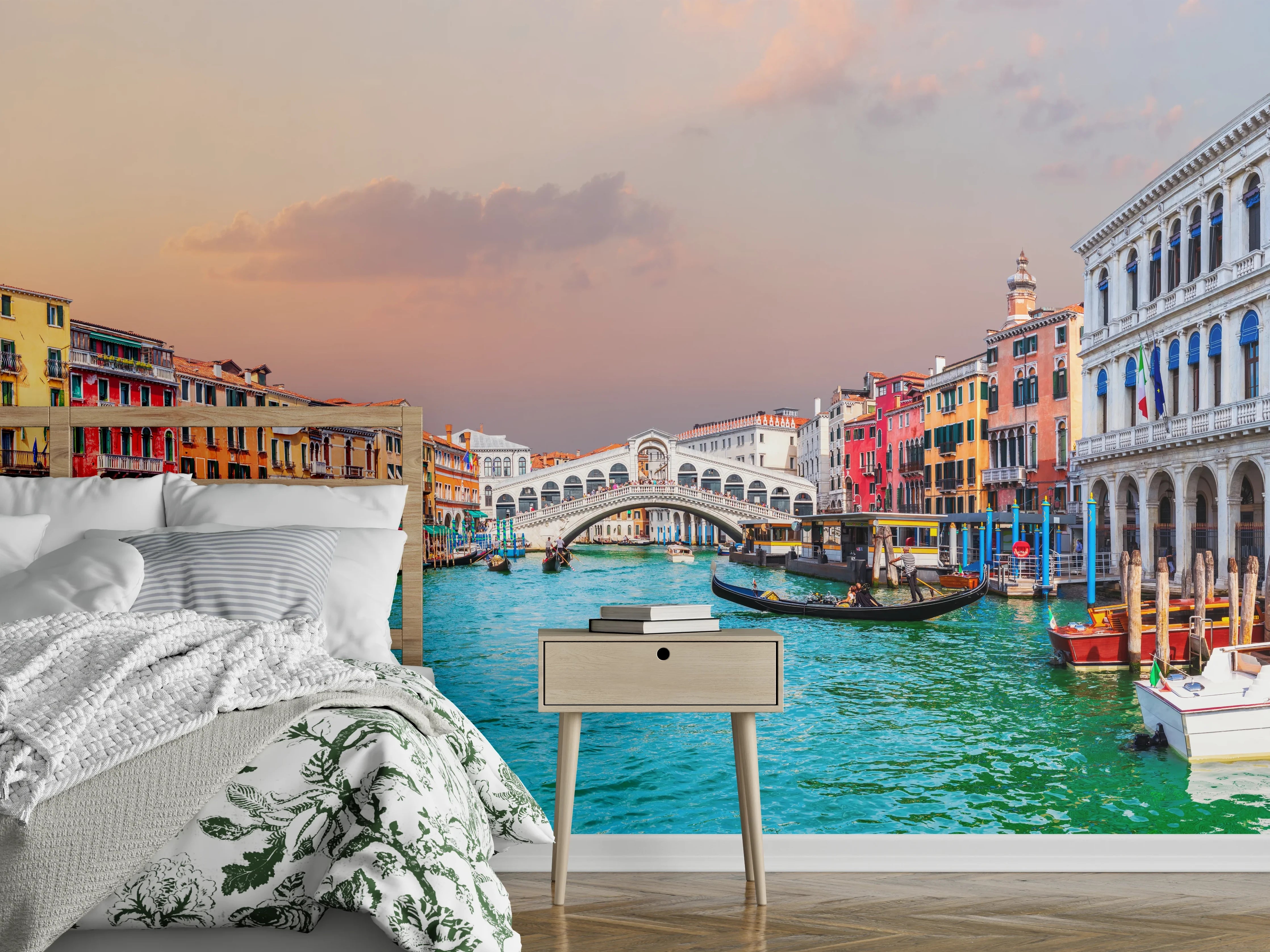 Wandverkleidung Schlafzimmer - Venedig Kanal bei Sonnenuntergang