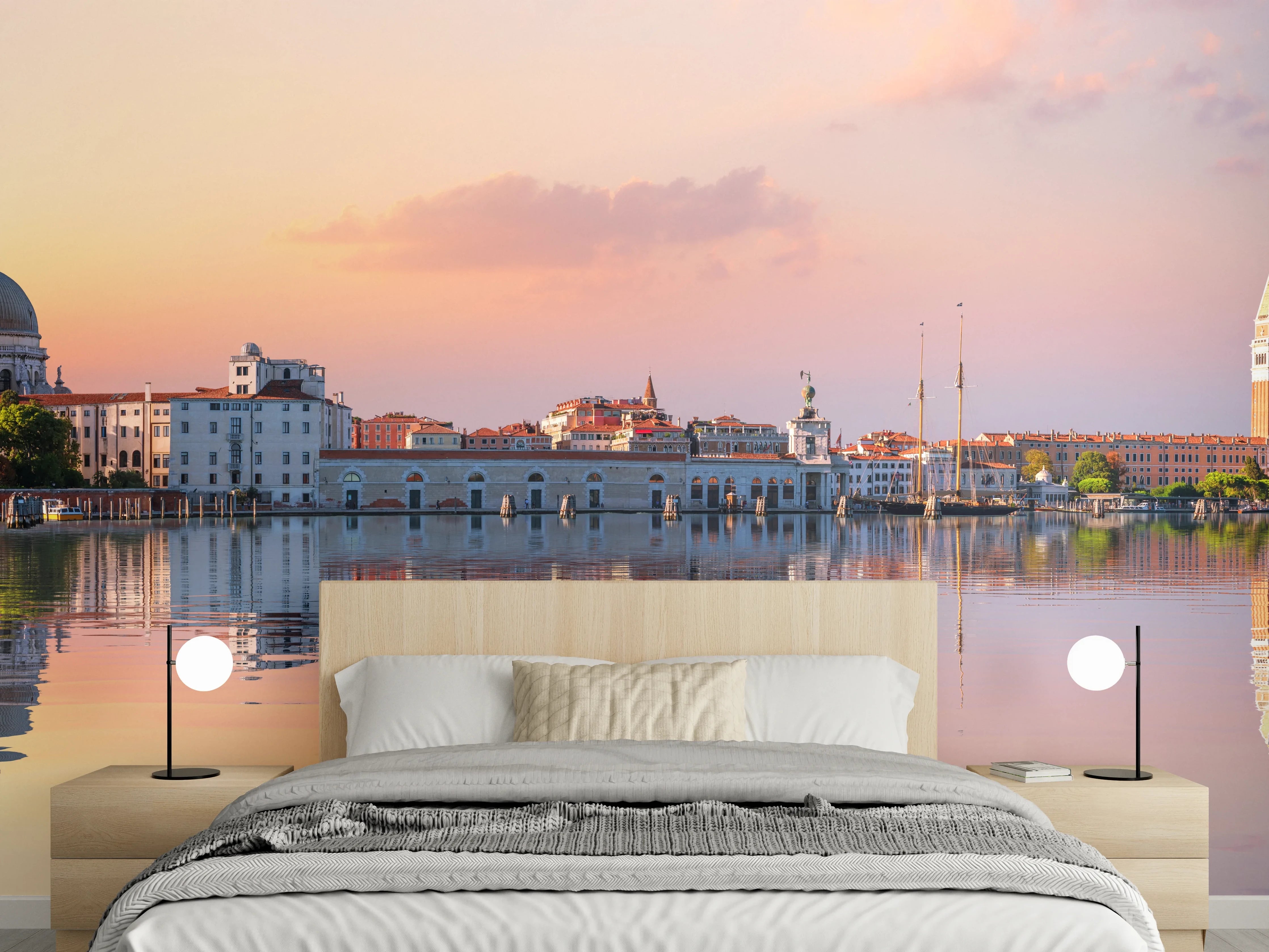 Wandverkleidung Schlafzimmer - Venedig-Panorama bei Sonnenuntergang