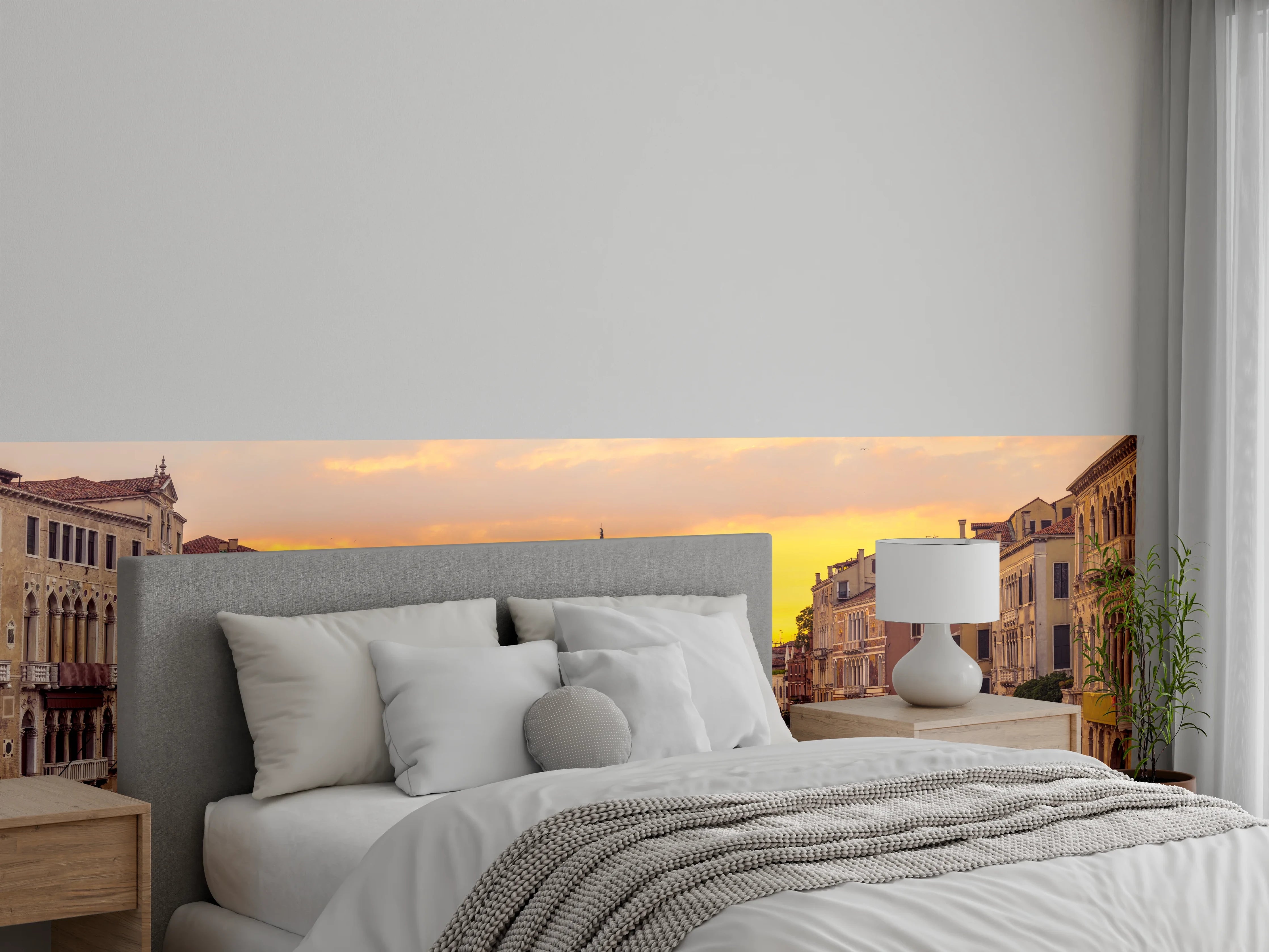 Wandverkleidung Schlafzimmer - Venedig Skyline Sonnenuntergang