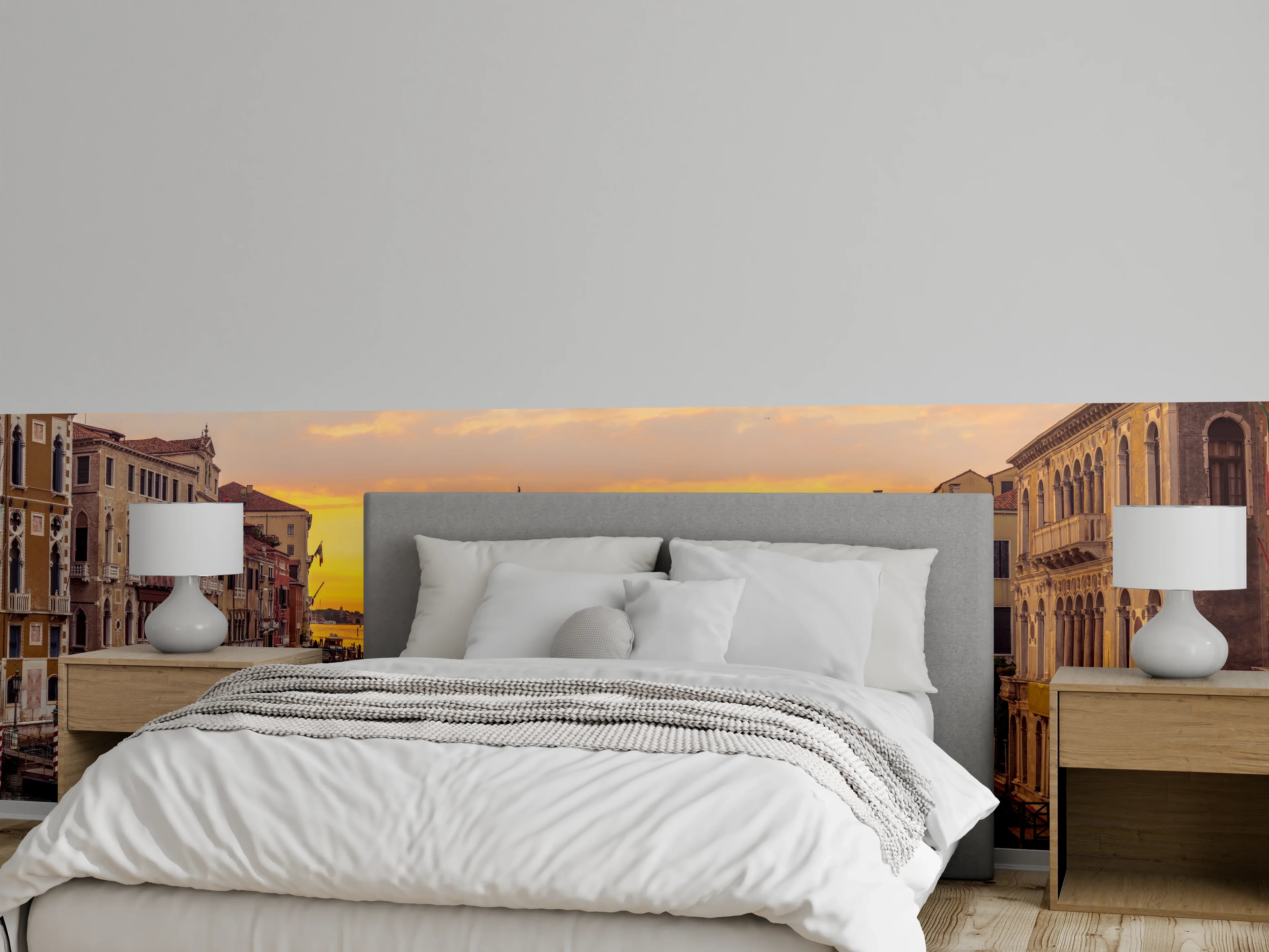Wandverkleidung Schlafzimmer - Venedig Skyline Sonnenuntergang