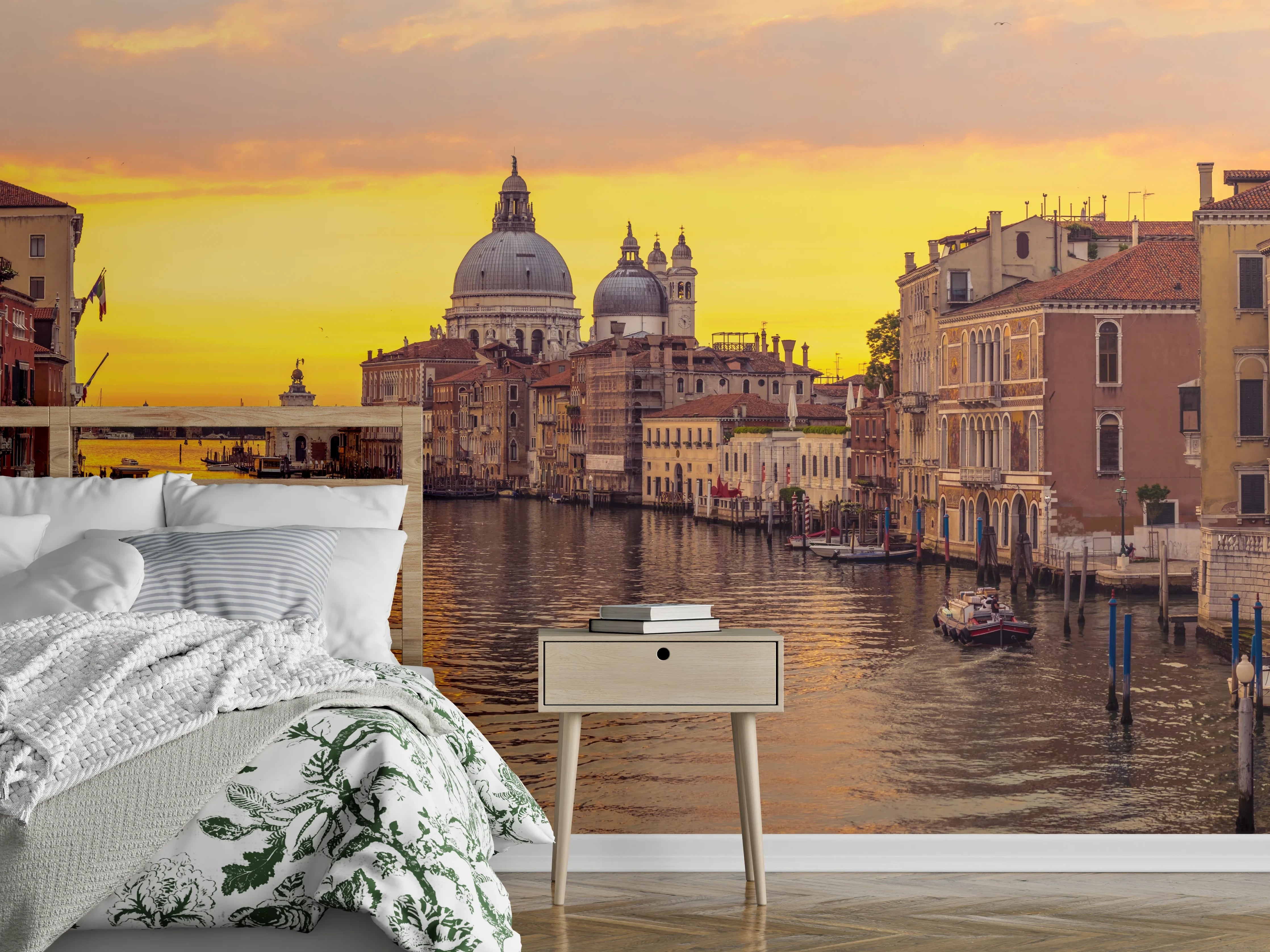 Wandverkleidung Schlafzimmer - Venedig Skyline Sonnenuntergang