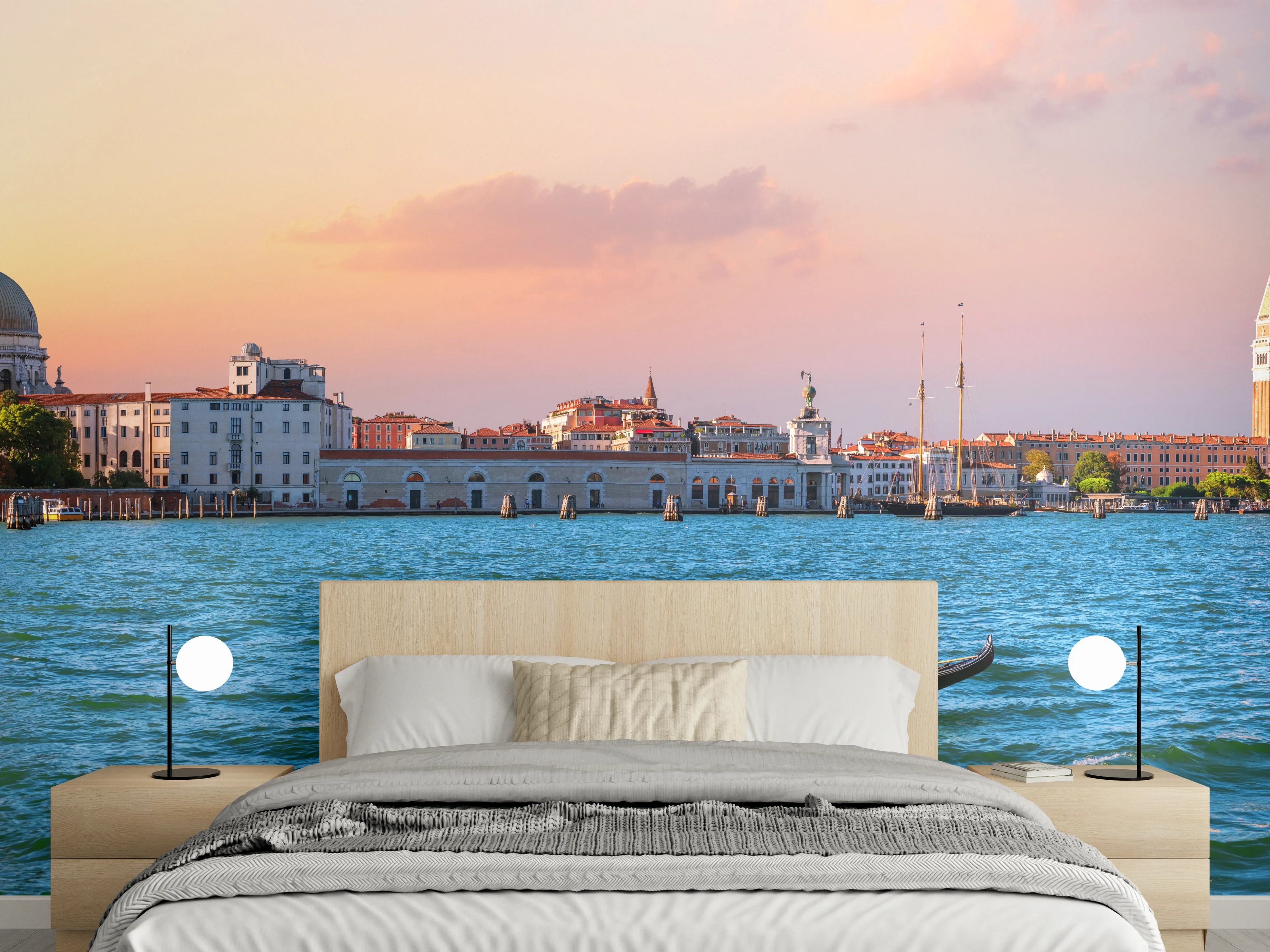 Wandverkleidung Schlafzimmer - Venedig Skyline bei Sonnenuntergang