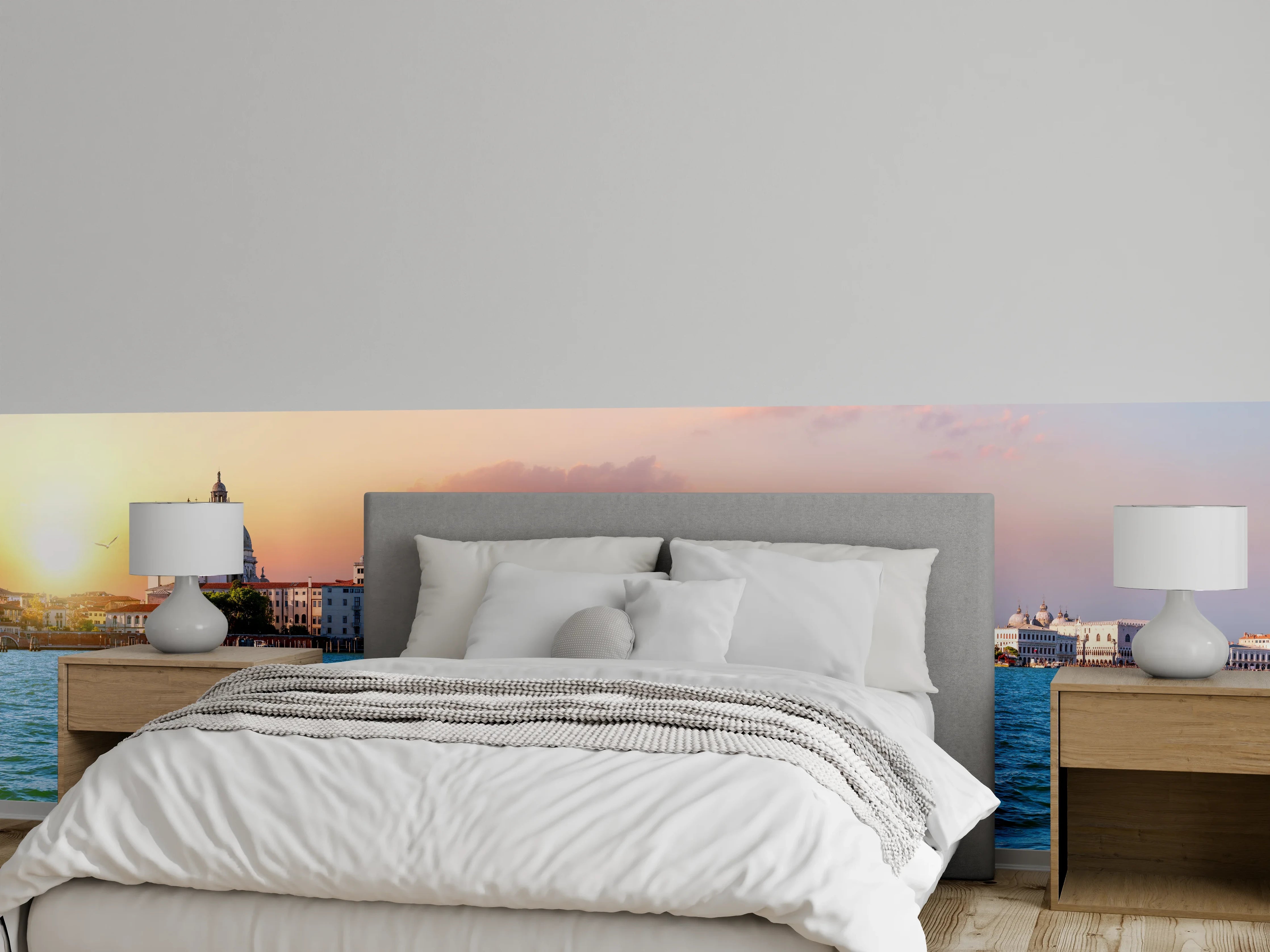 Wandverkleidung Schlafzimmer - Venedig Skyline bei Sonnenuntergang