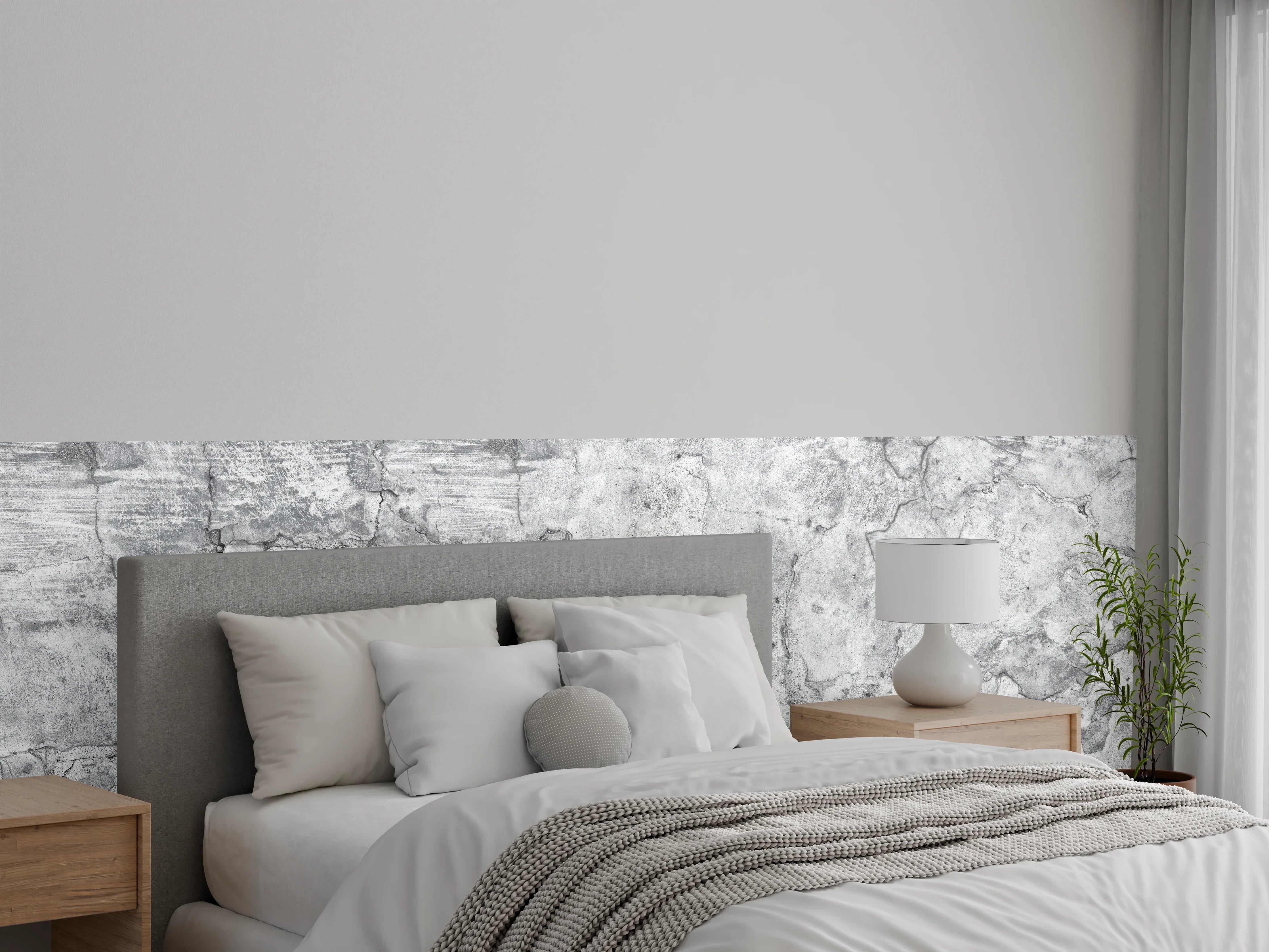 Wandverkleidung Schlafzimmer - Veraltete hellgraue Betonwand