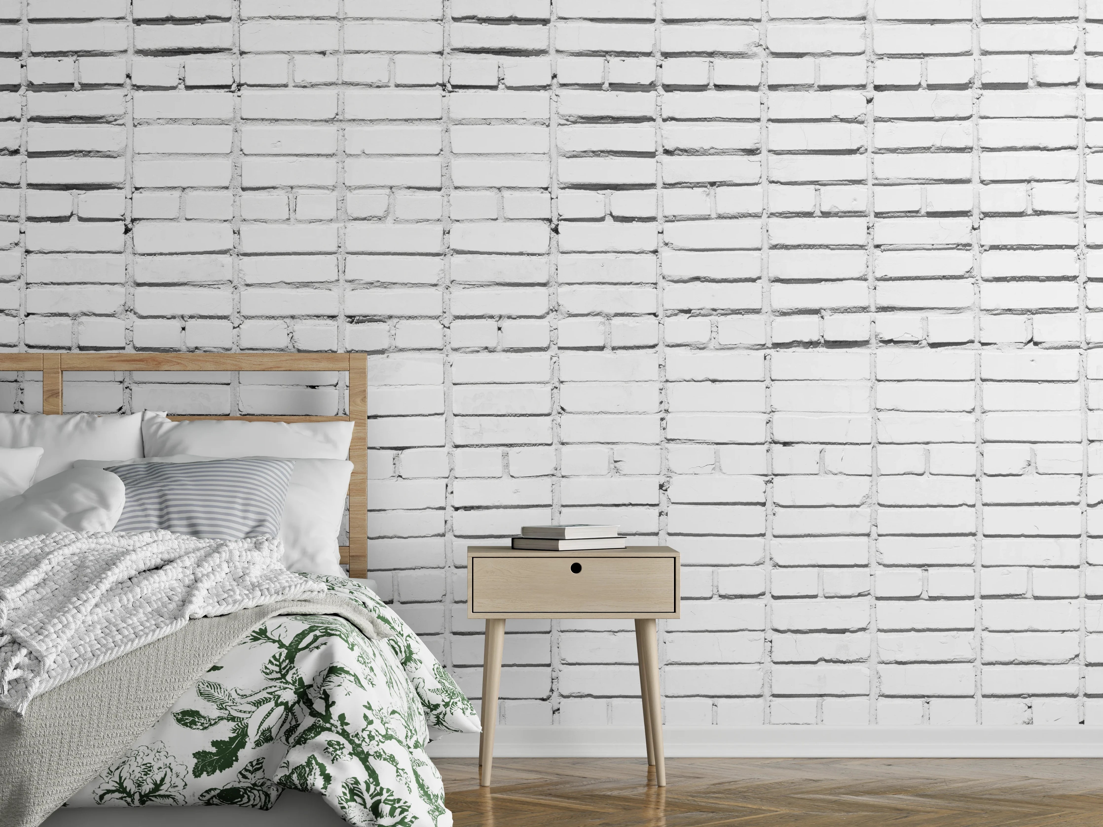 Wandverkleidung Schlafzimmer - Veraltete weiße Ziegelwand Textur