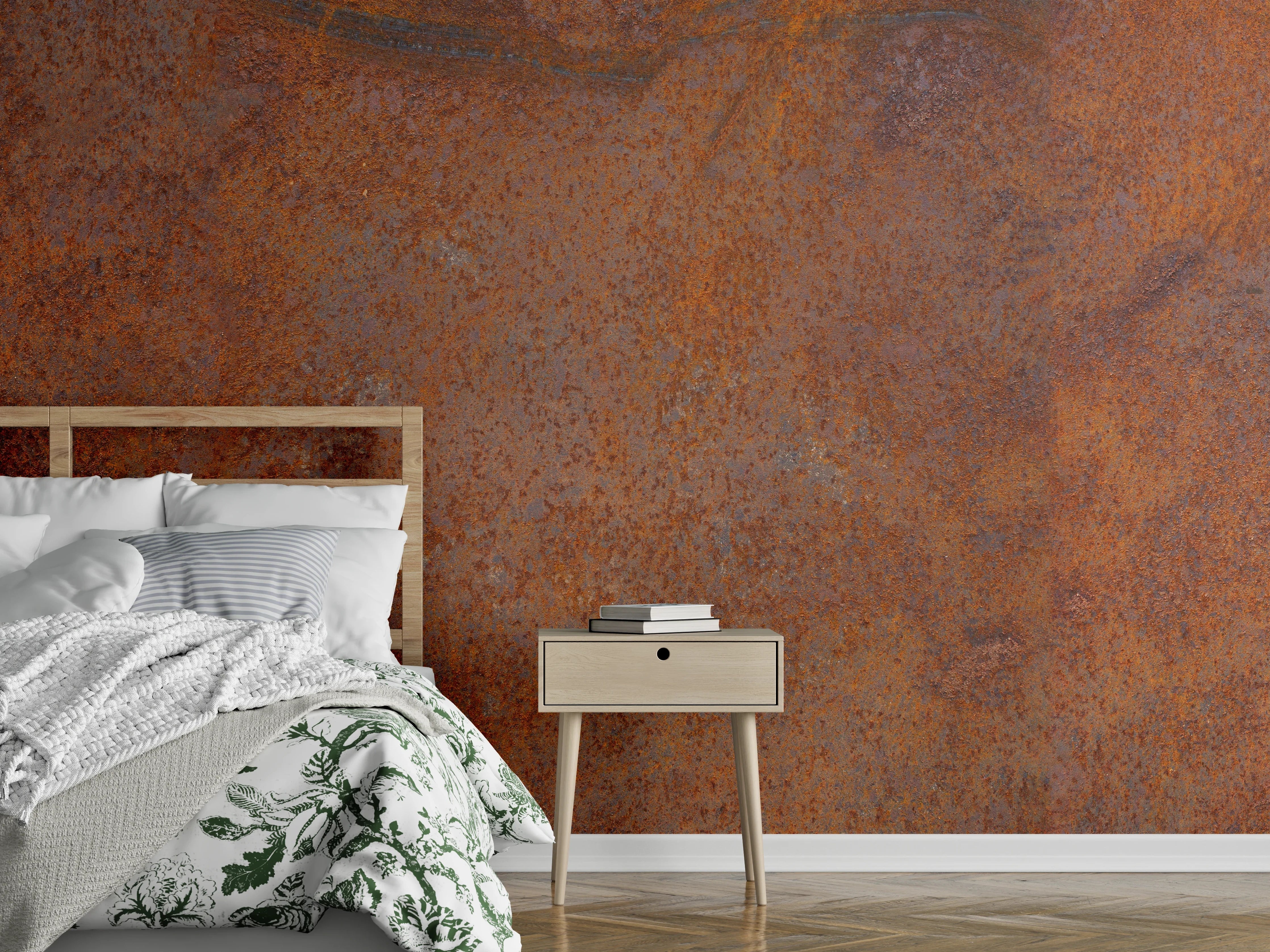 Wandverkleidung Schlafzimmer - Verrostetes Metall