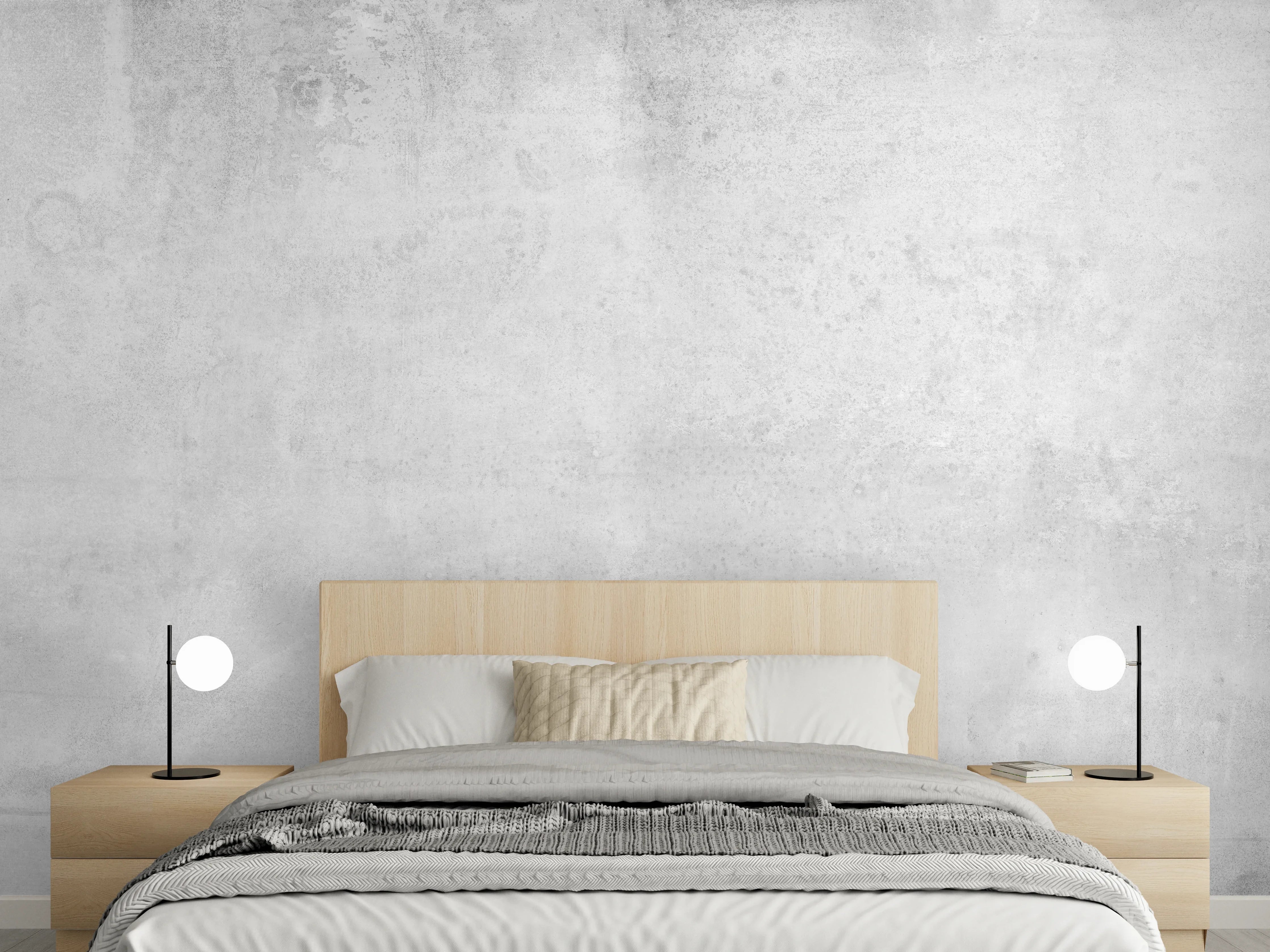 Wandverkleidung Schlafzimmer - Verwitterte graue Zementwand