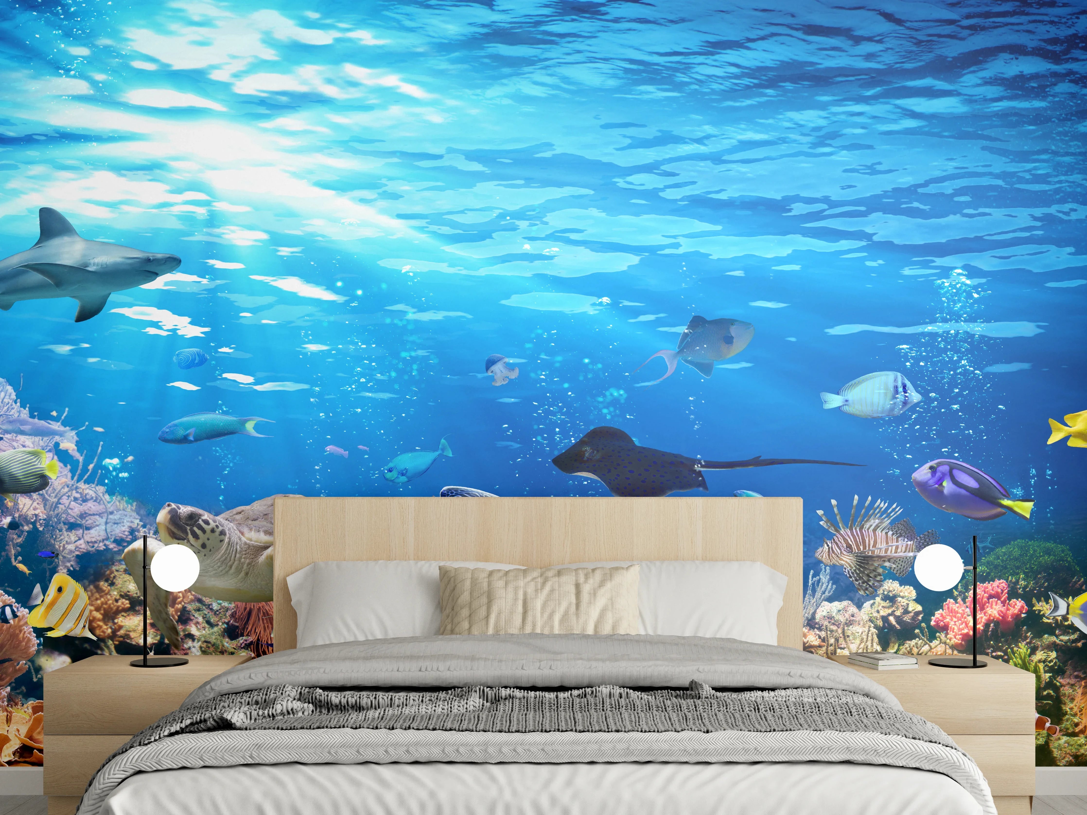 Wandverkleidung Schlafzimmer - Vielfältige Unterwasserwelt