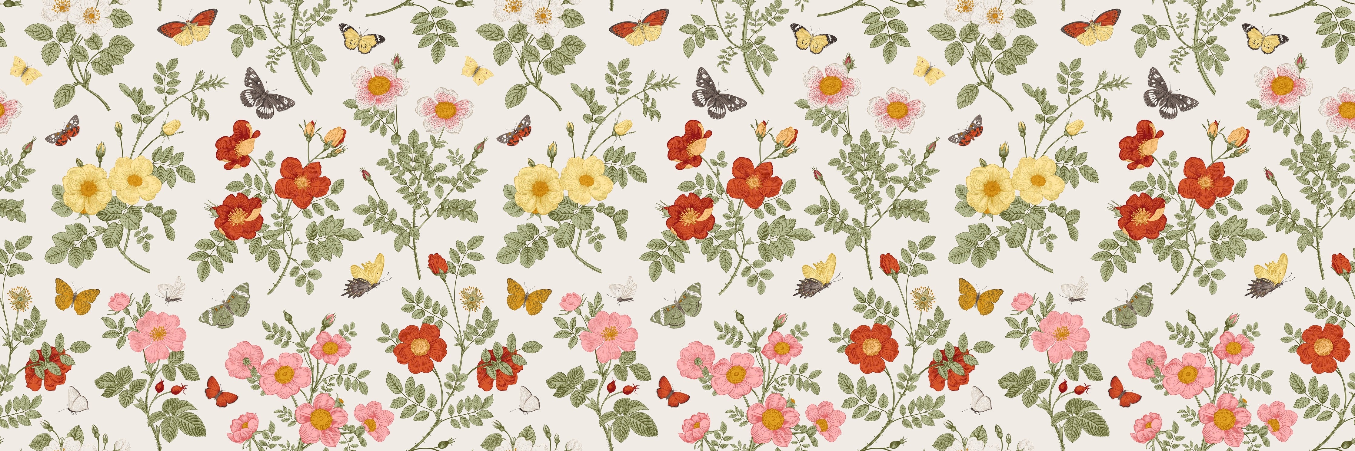 Wandverkleidung Schlafzimmer-Vintage Bloom Blumenmuster Rosa-Beige