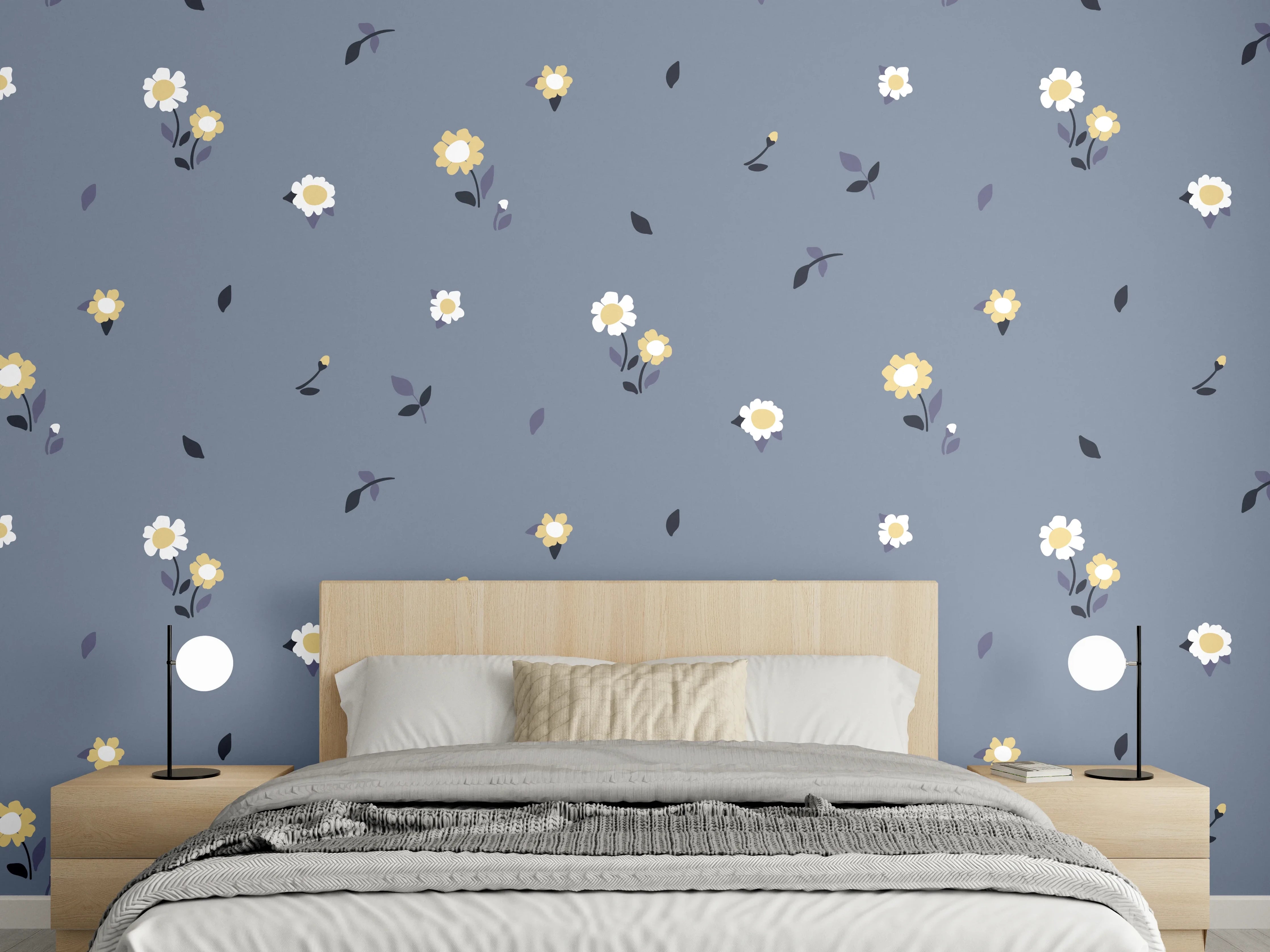 Wandverkleidung Schlafzimmer - Vintage Bloom Ditsy Blumenmuster