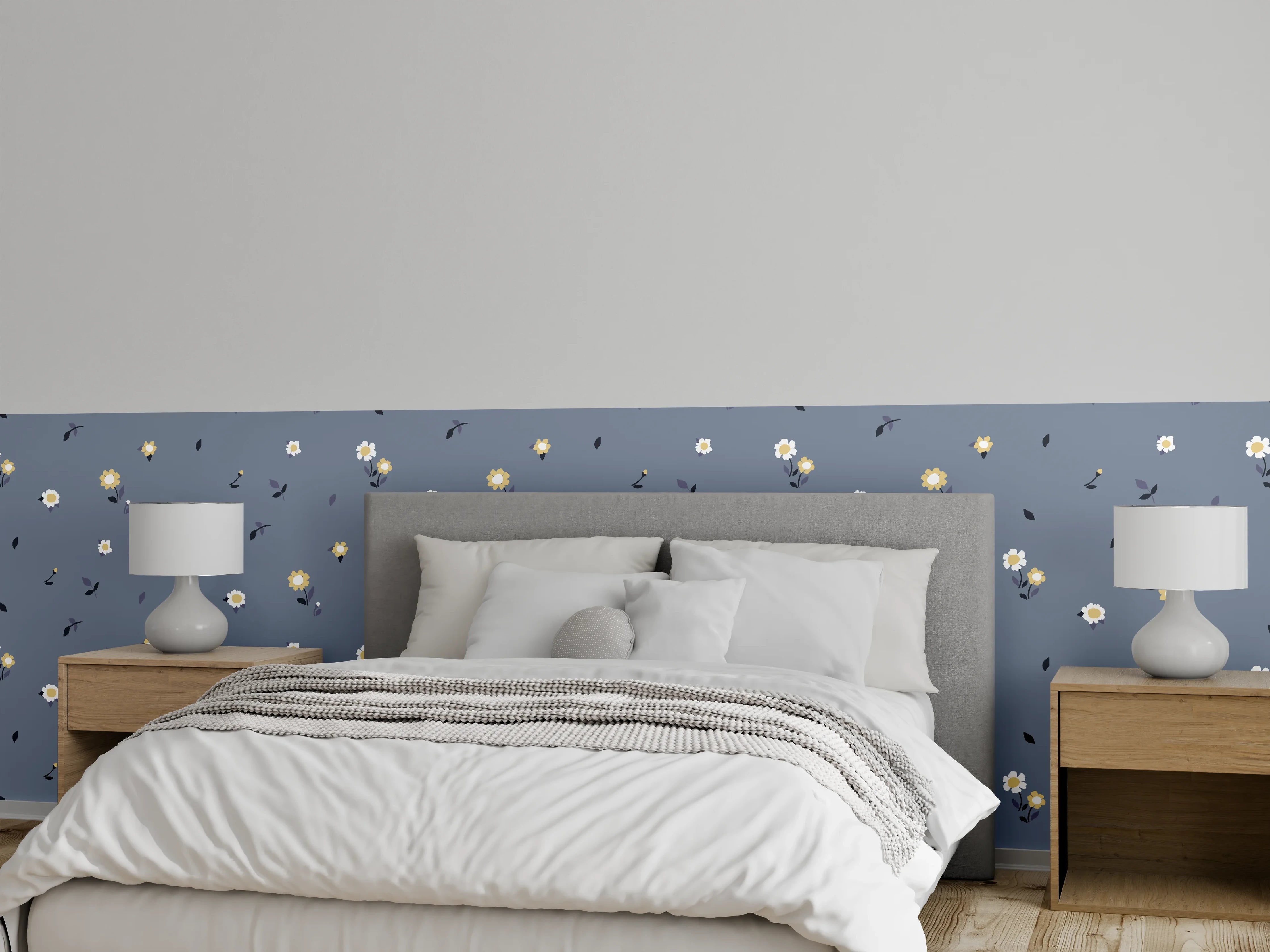 Wandverkleidung Schlafzimmer - Vintage Bloom Ditsy Blumenmuster