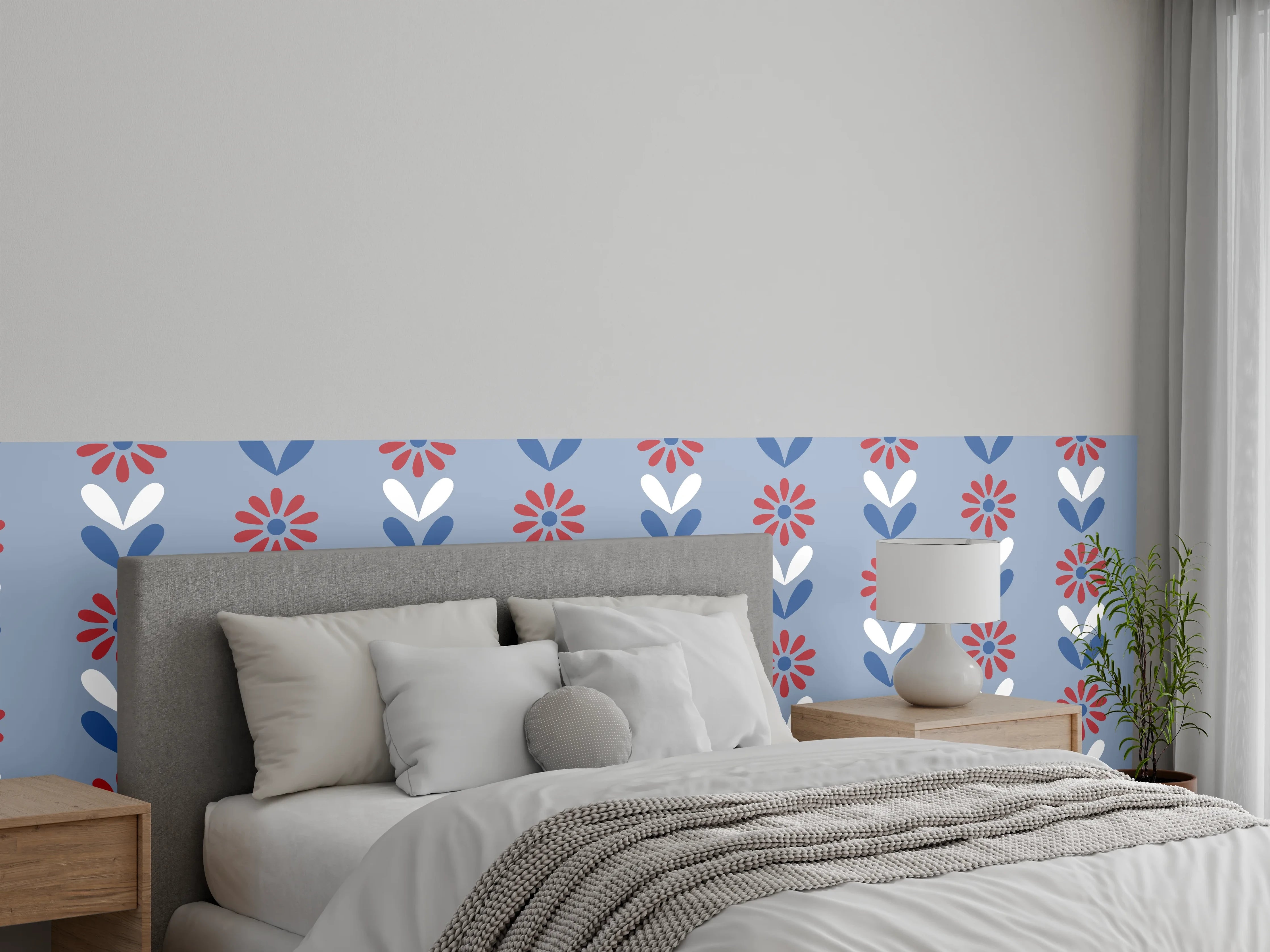Wandverkleidung Schlafzimmer - Vintage Bloom Gänseblümchen Tapete