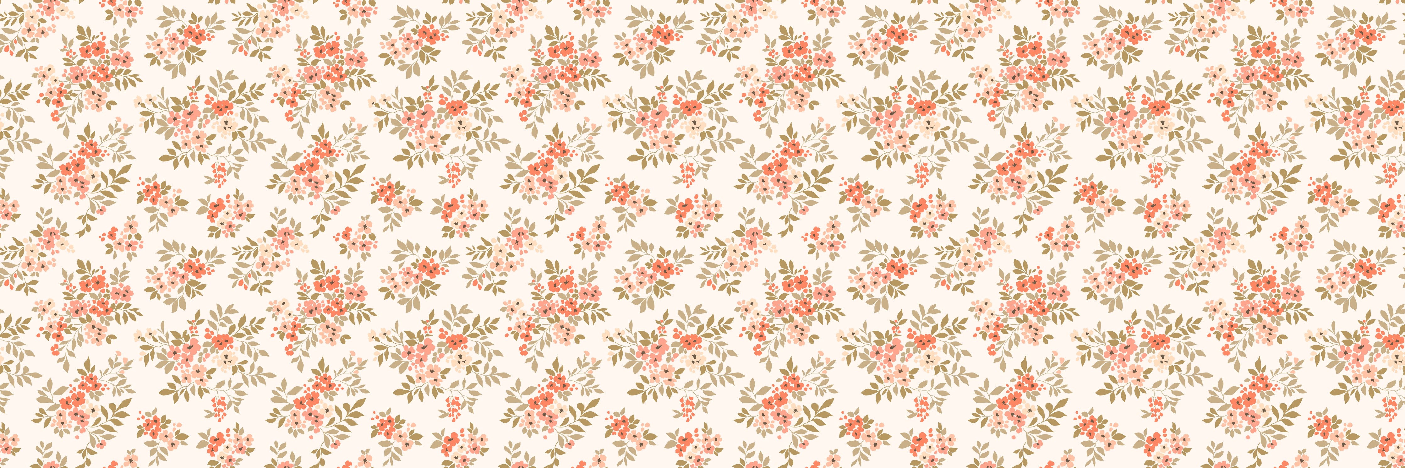 Wandverkleidung Schlafzimmer-Vintage Ditsy Blumenmuster Rosa Beige