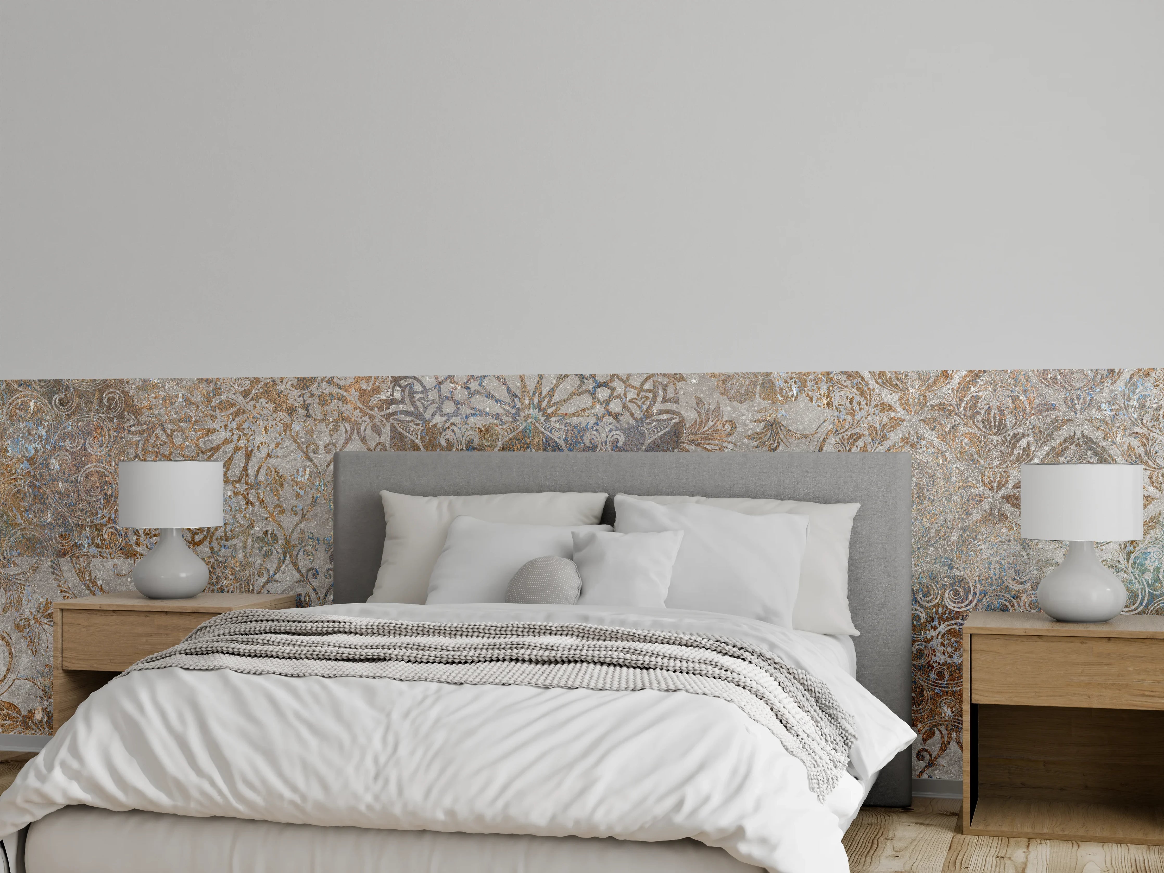 Wandverkleidung Schlafzimmer - Vintage Florales Design