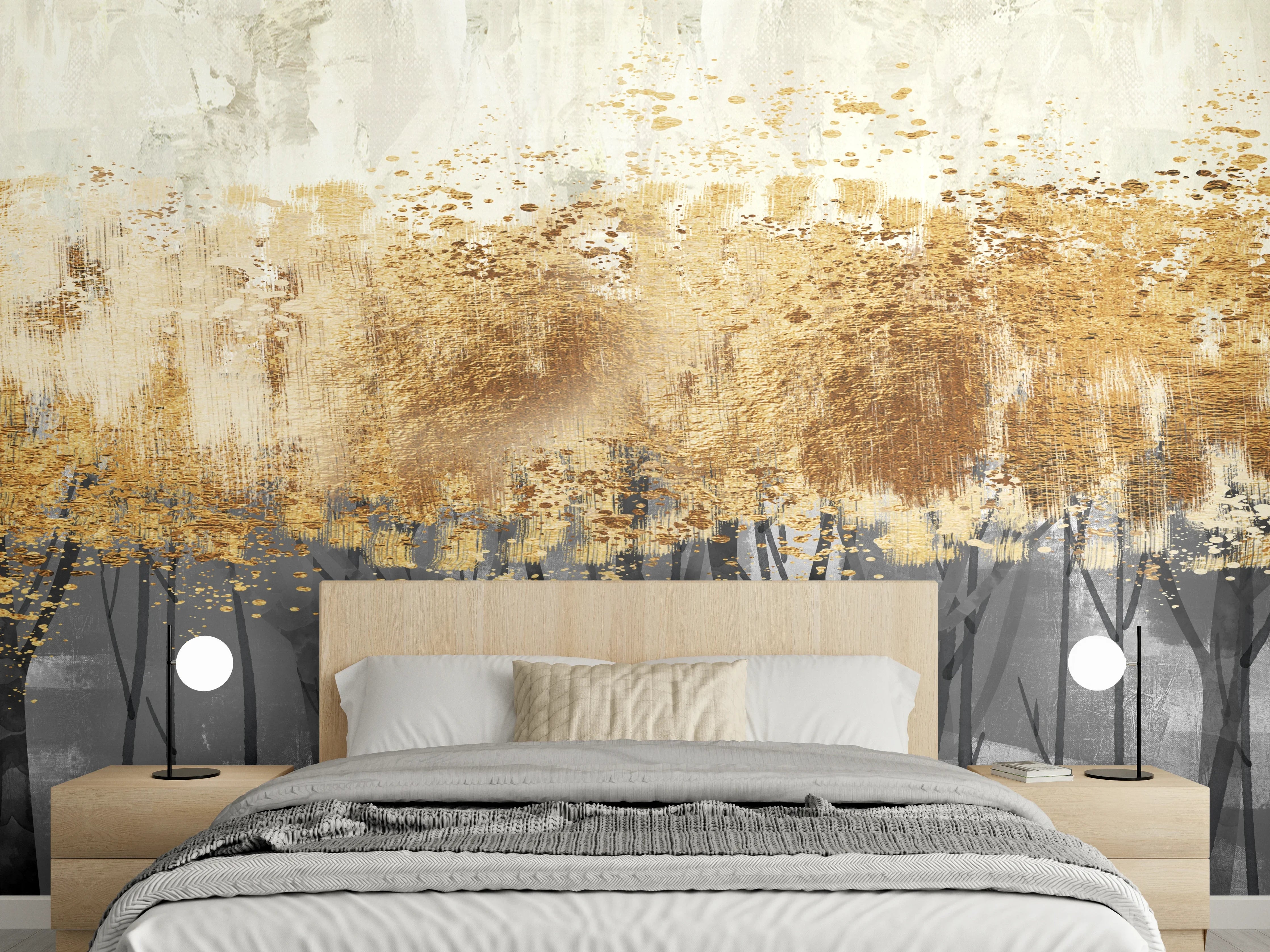 Wandverkleidung Schlafzimmer - Vintage Kunstmalerei