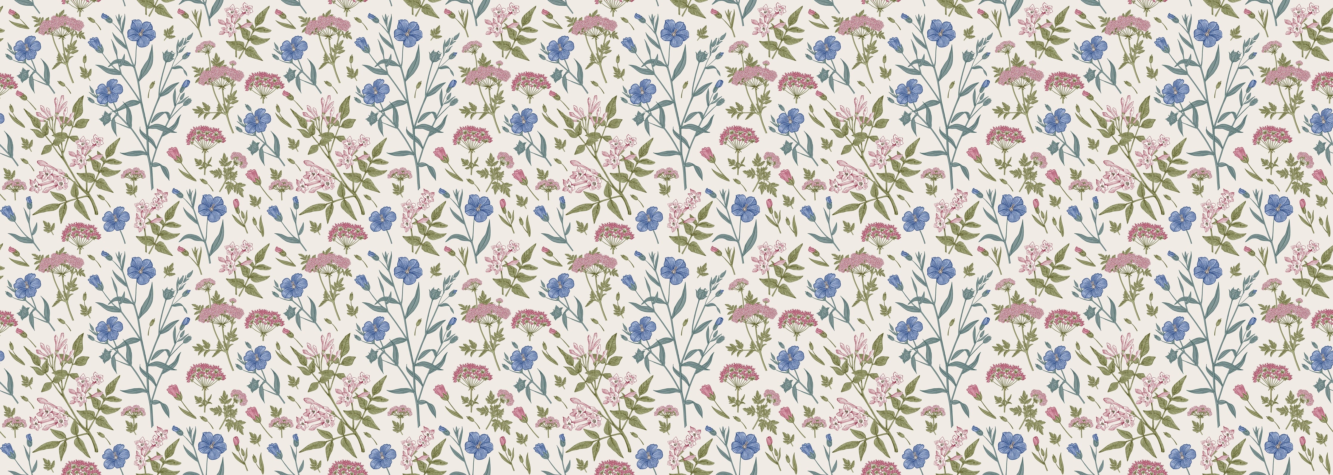 Wandverkleidung Schlafzimmer-Vintage Pastell-Blumenmuster