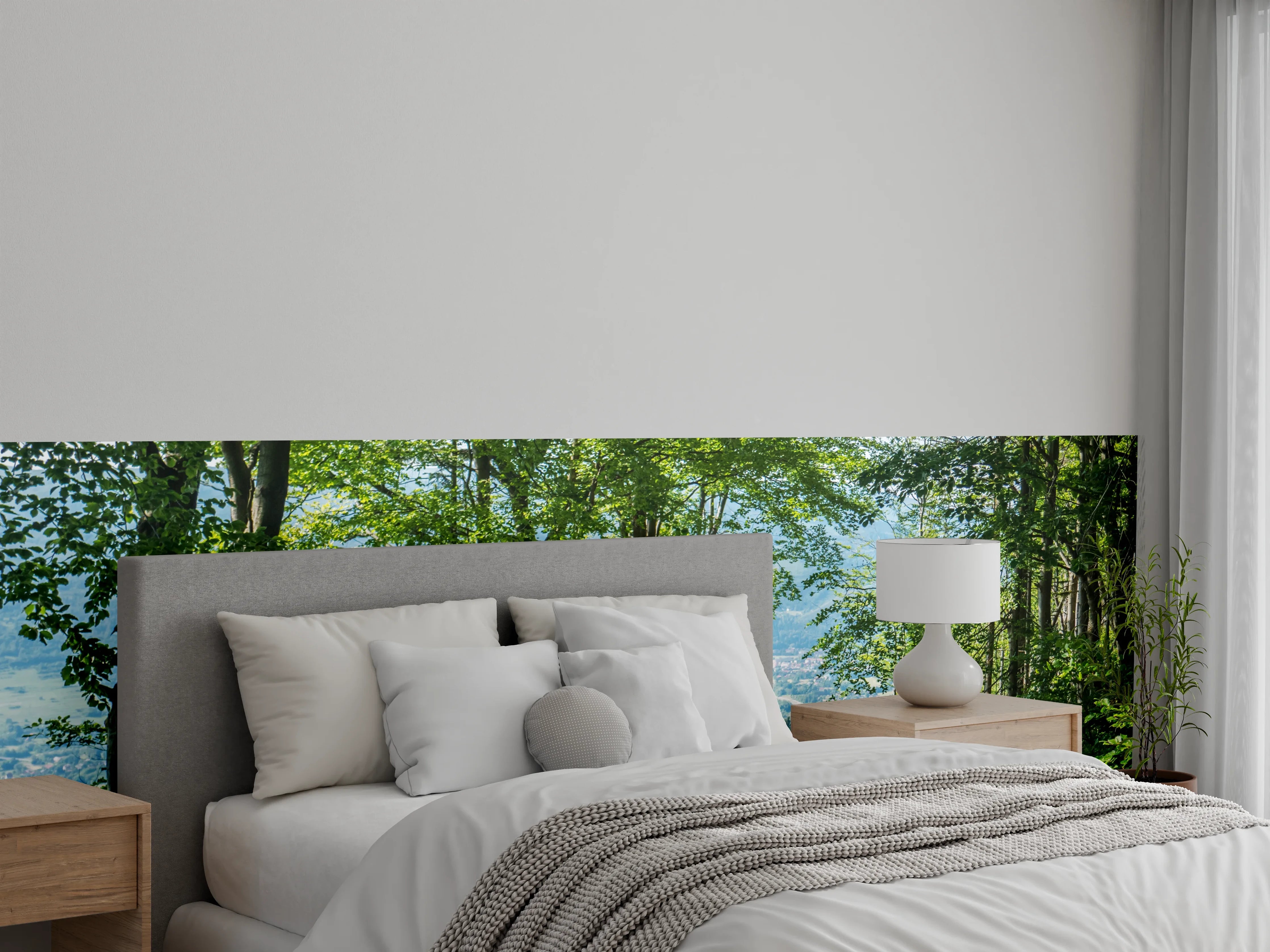 Wandverkleidung Schlafzimmer - Waldweg Beskiden Polen