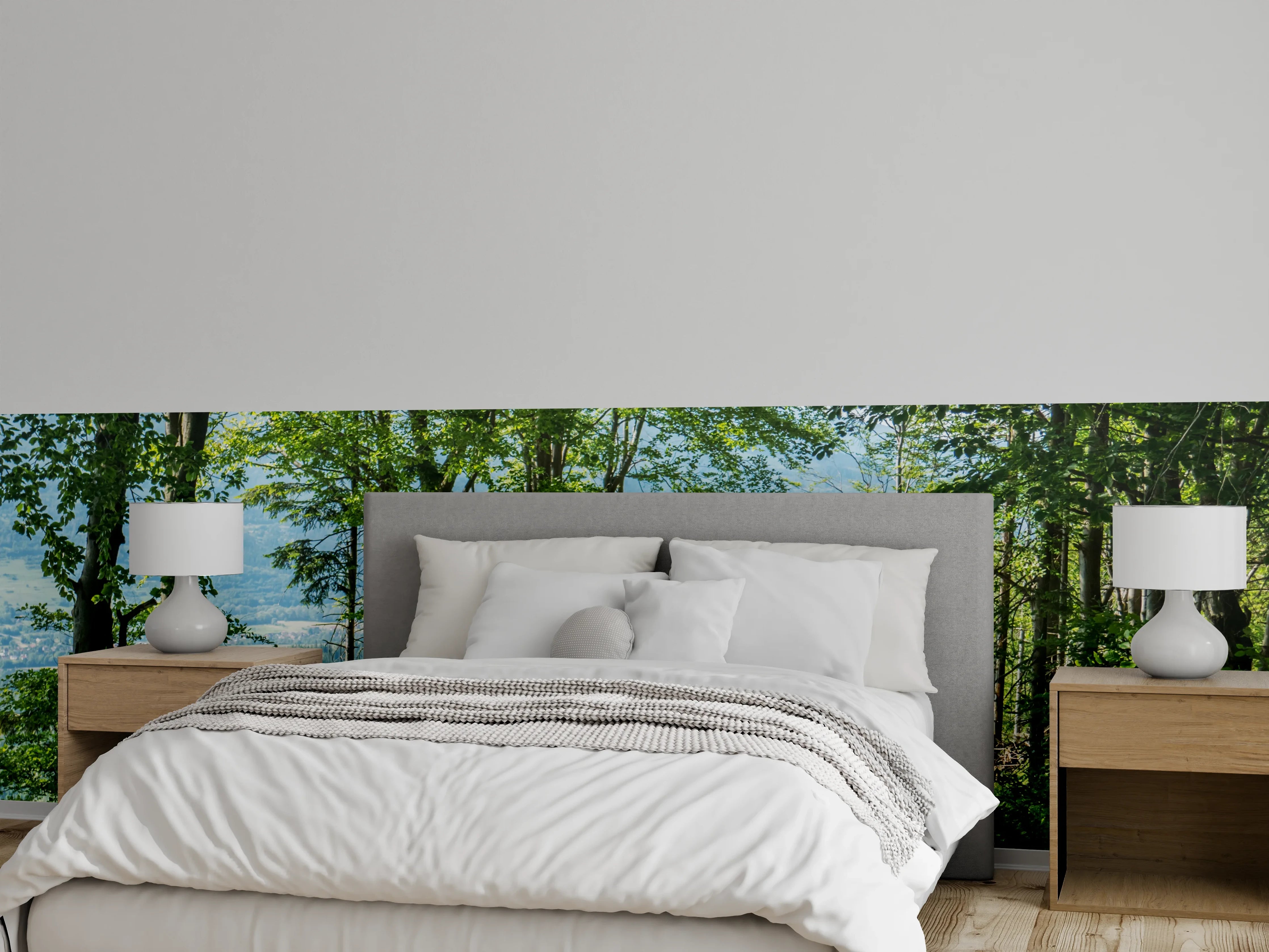 Wandverkleidung Schlafzimmer - Waldweg Beskiden Polen