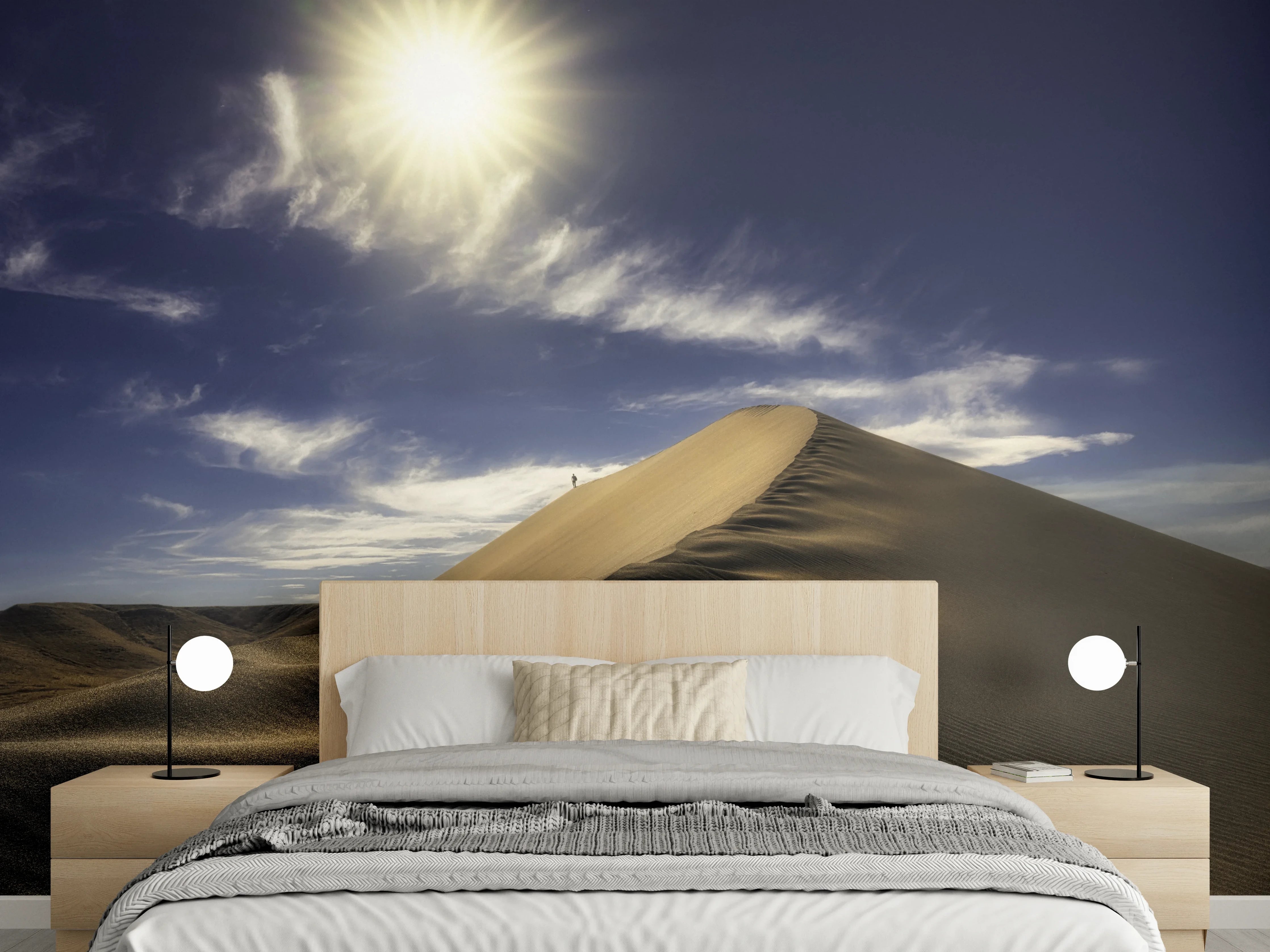 Wandverkleidung Schlafzimmer - Wanderer in der Wüste