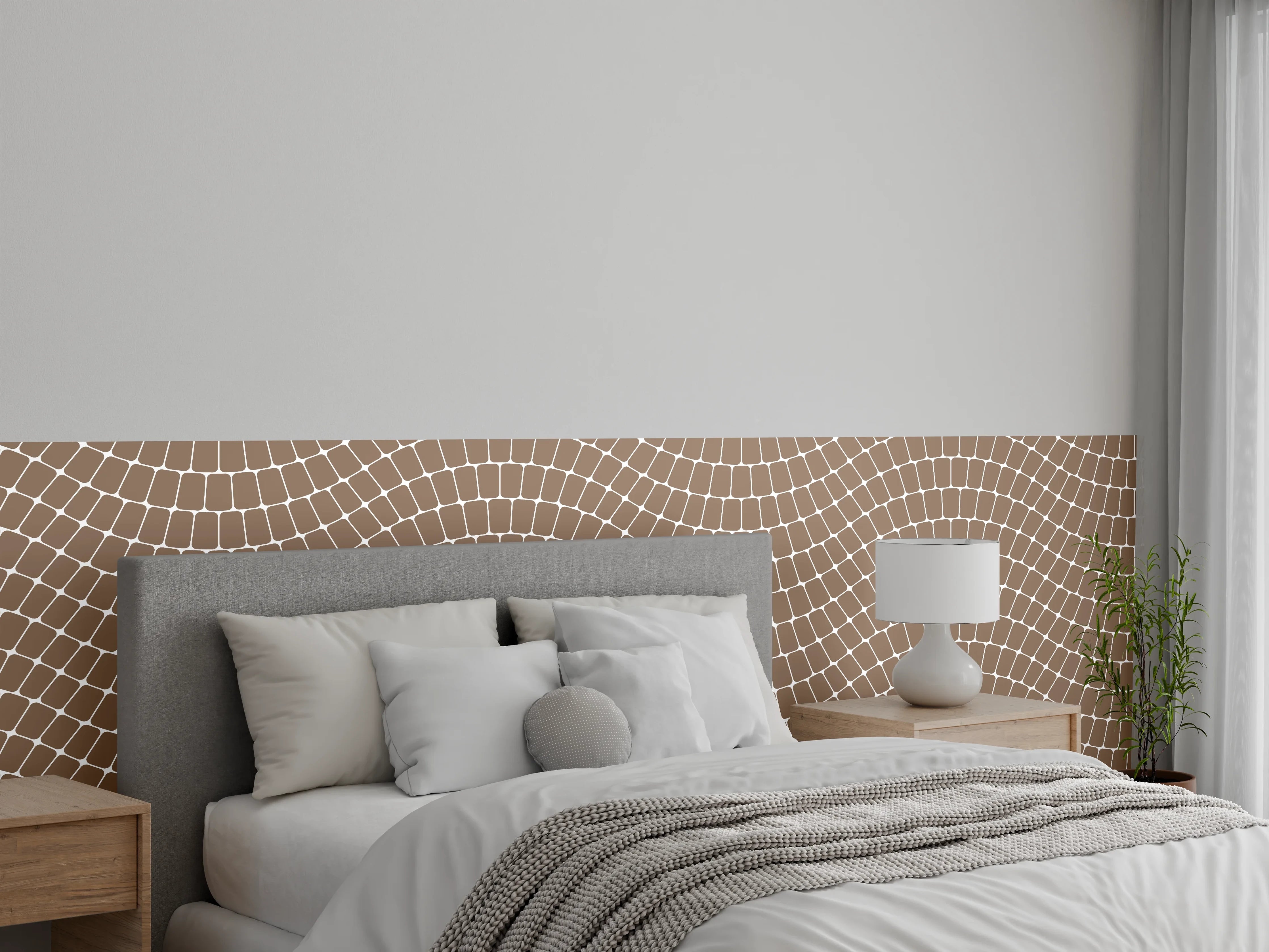 Wandverkleidung Schlafzimmer - Wandgestaltung mit elegantem Mosaikmuster