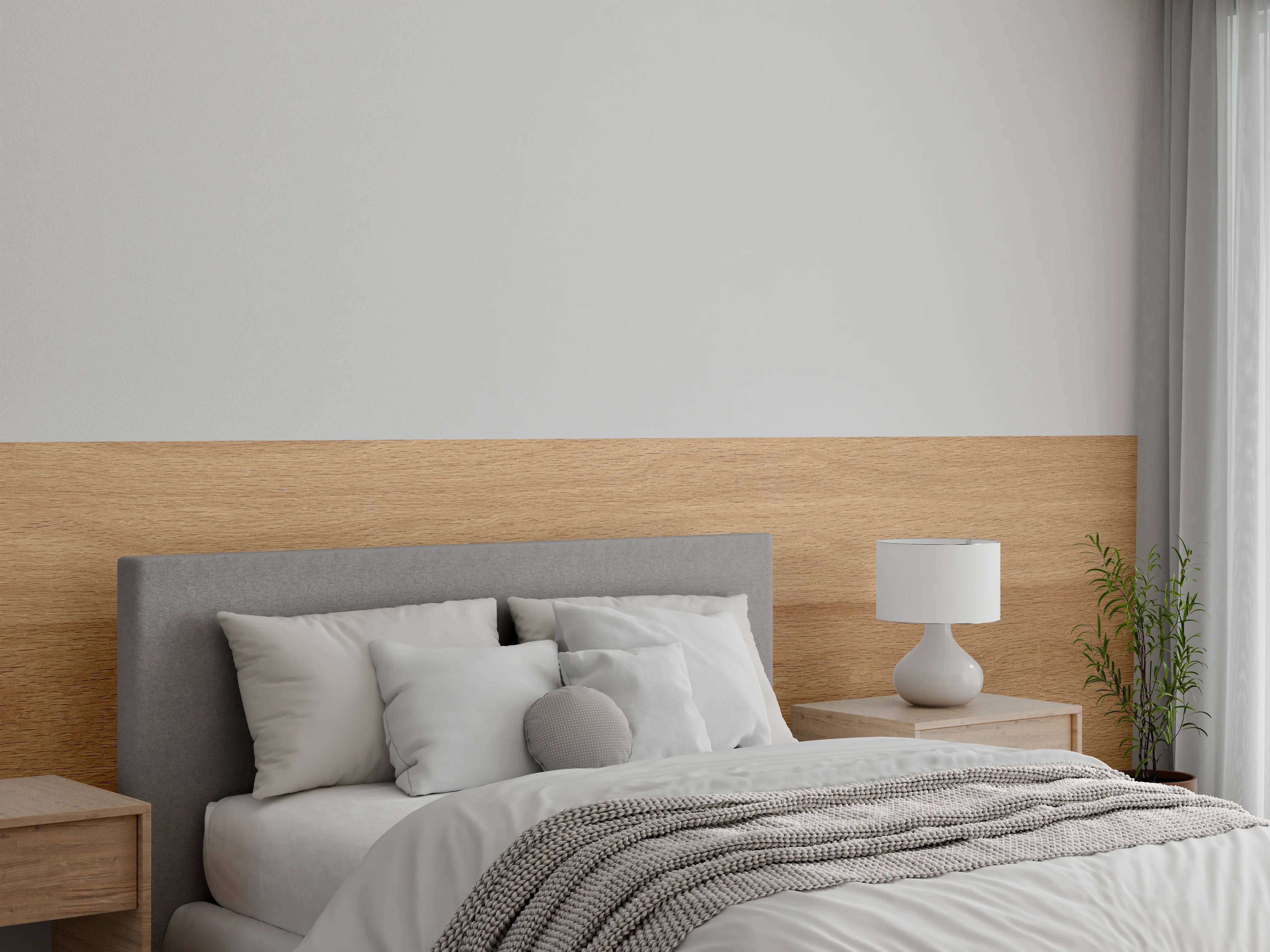 Wandverkleidung Schlafzimmer - Warmbraune Eichenholz-Textur