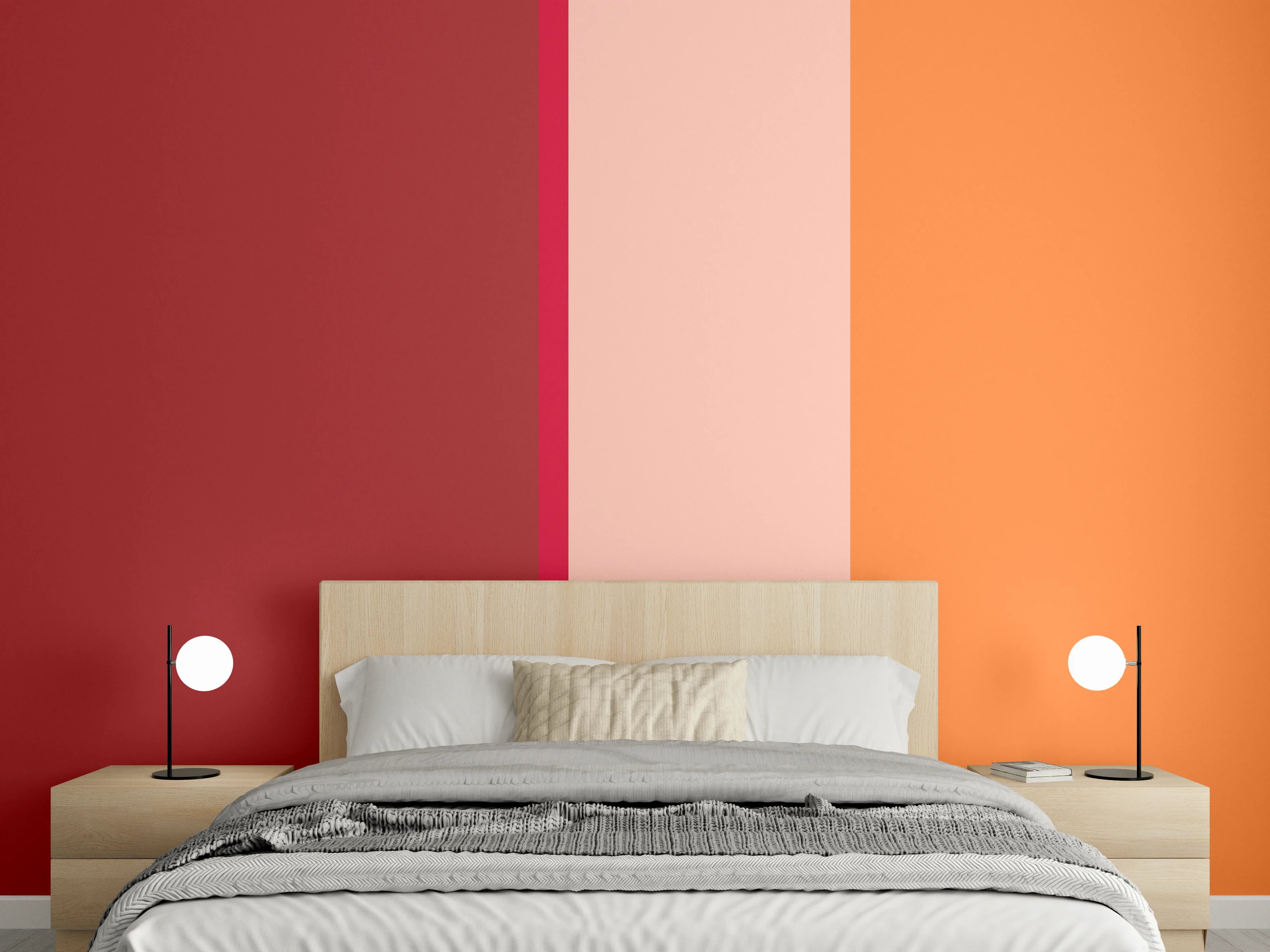 Wandverkleidung Schlafzimmer - Warme Farbflächen Moderne Wandgestaltung