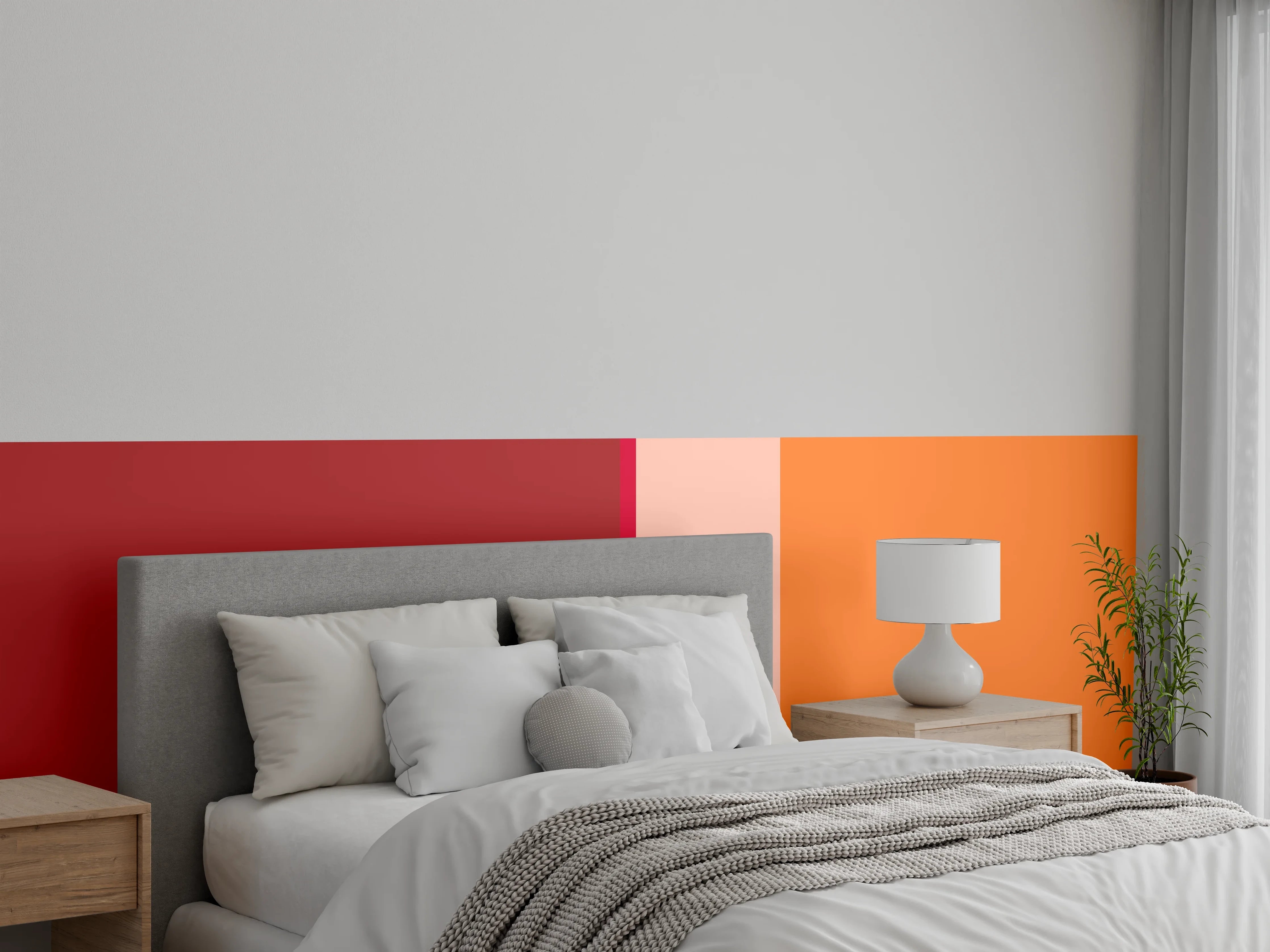 Wandverkleidung Schlafzimmer - Warme Farbflächen Moderne Wandgestaltung