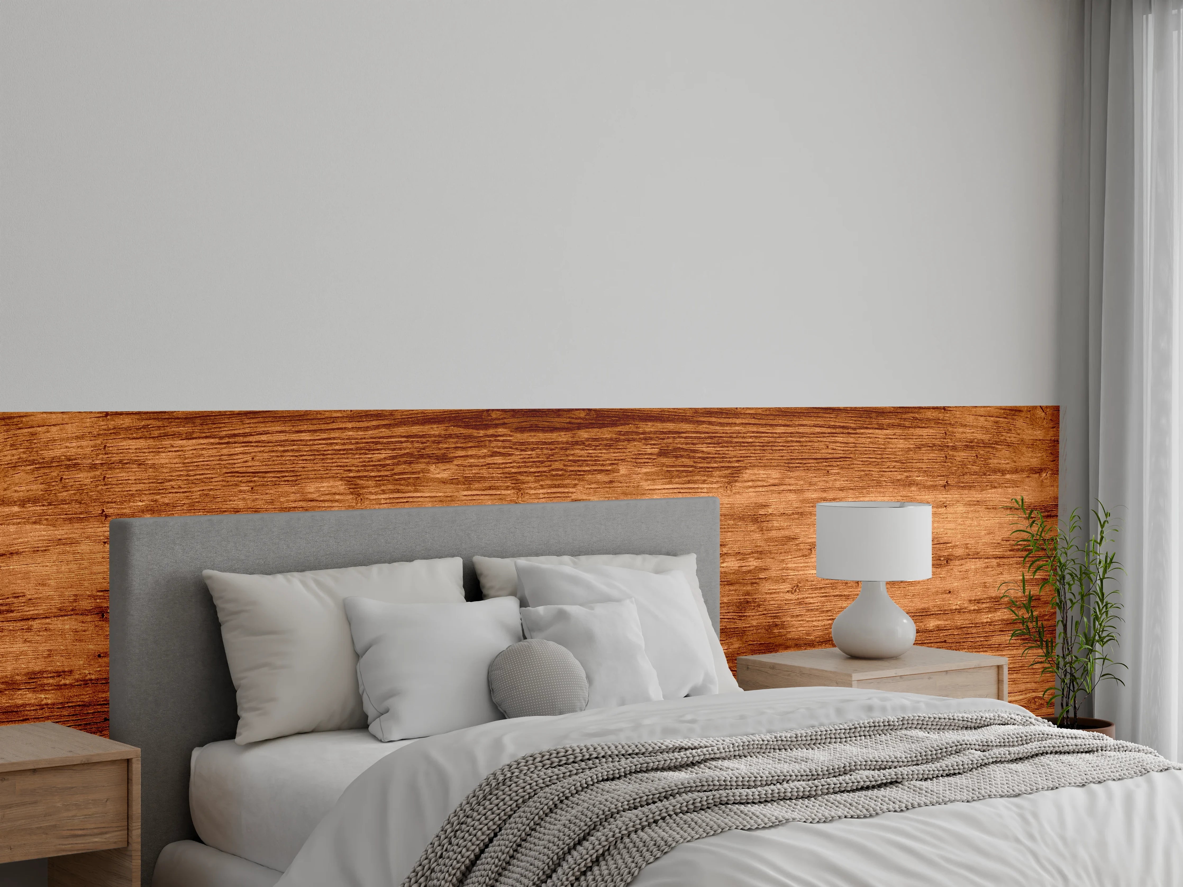 Wandverkleidung Schlafzimmer - Warme Holzoptik in Braun