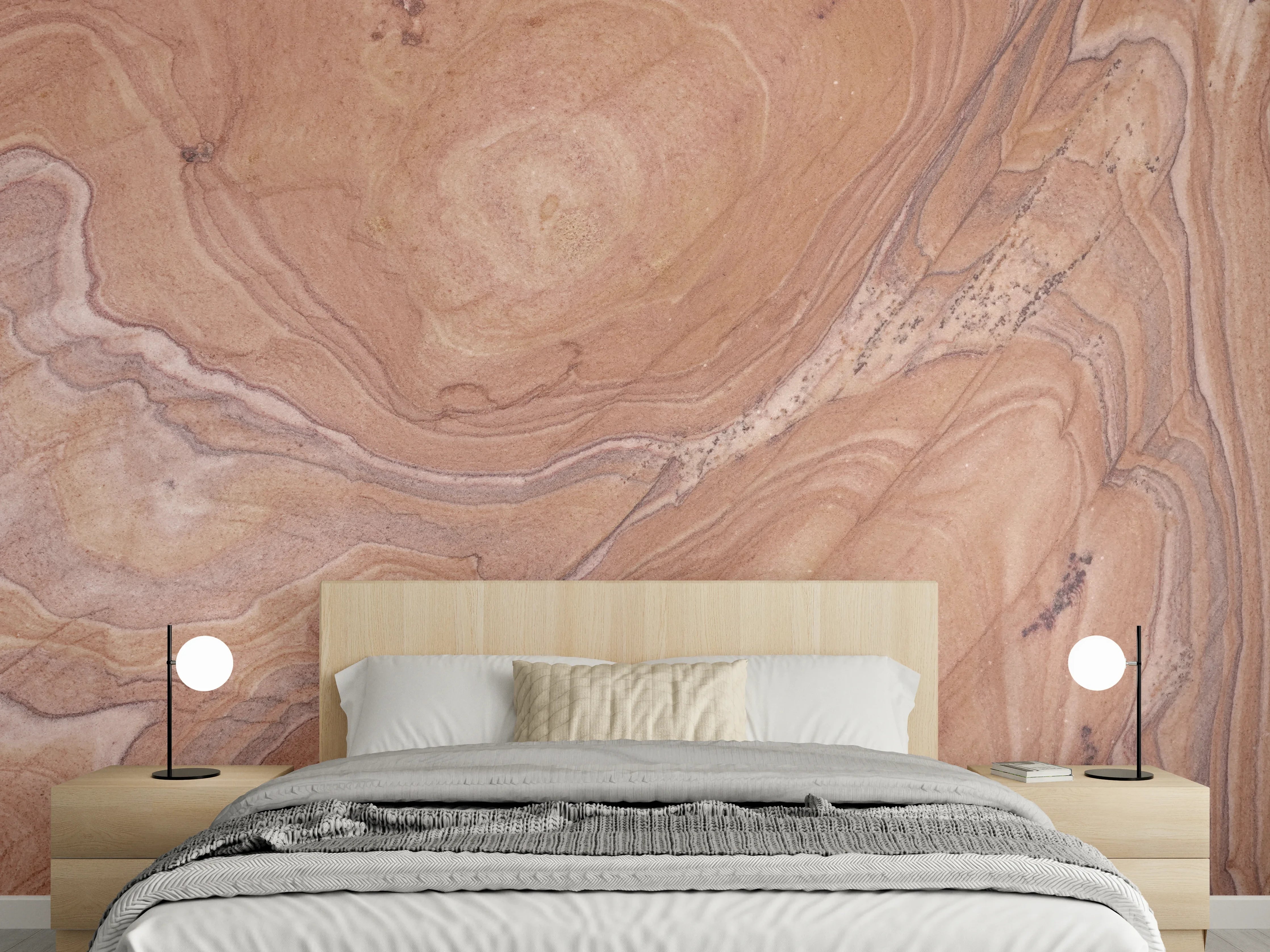 Wandverkleidung Schlafzimmer - Warme Holztöne mit eleganten Maserungen