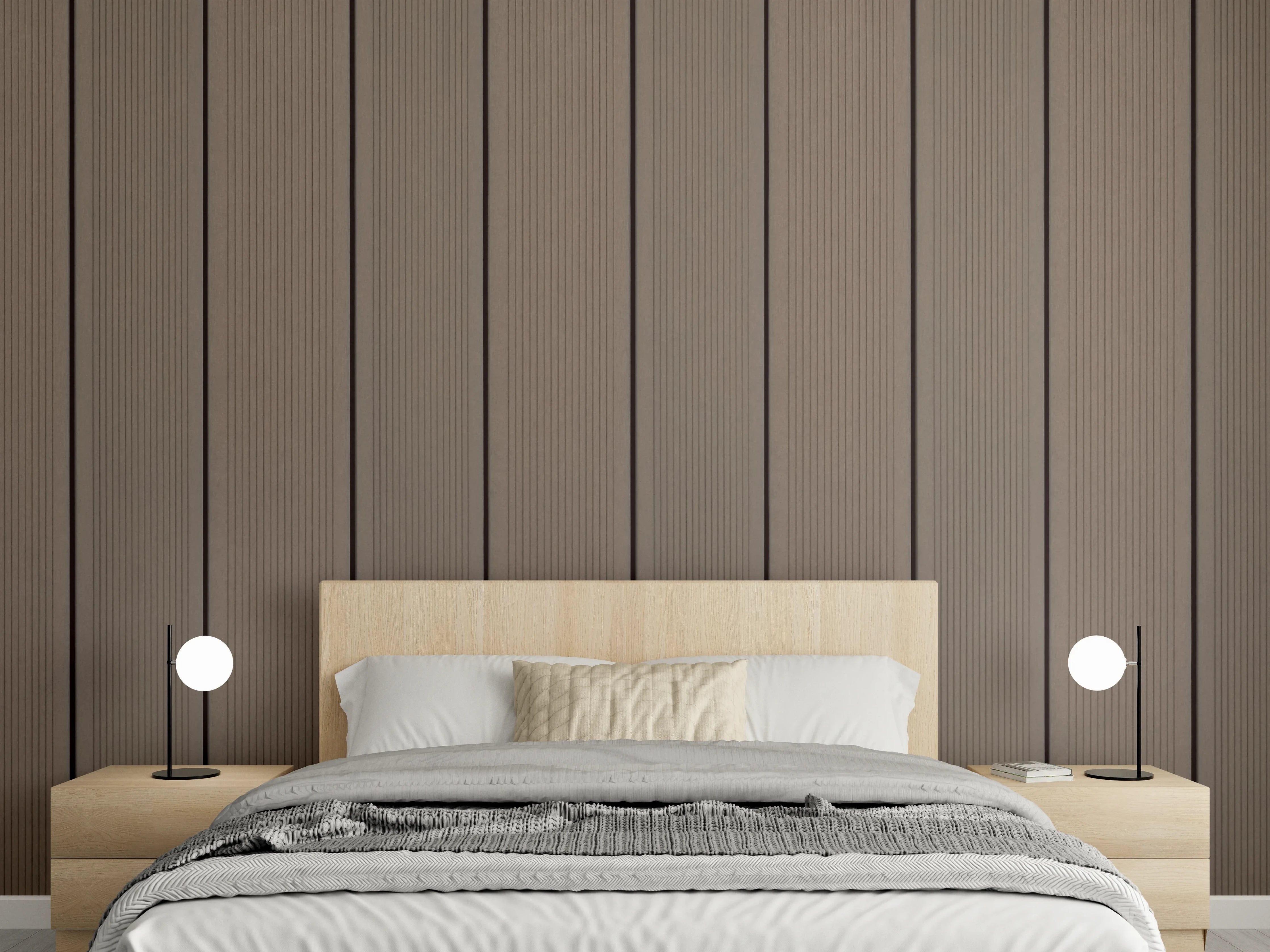 Wandverkleidung Schlafzimmer - Warme Holzwand mit braunen Tönen